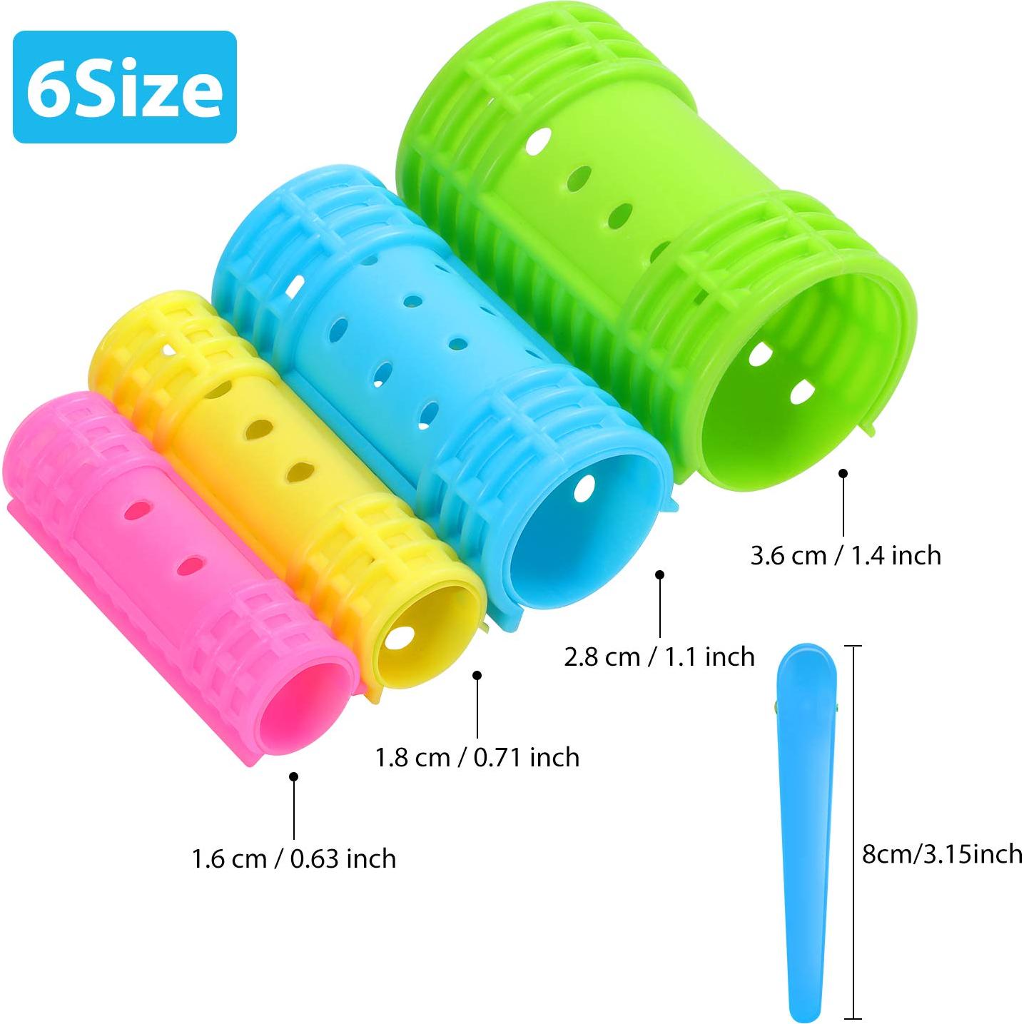 Juego de 65 Rulos Magnéticos Plástico WILLBOND 4 Tamaños