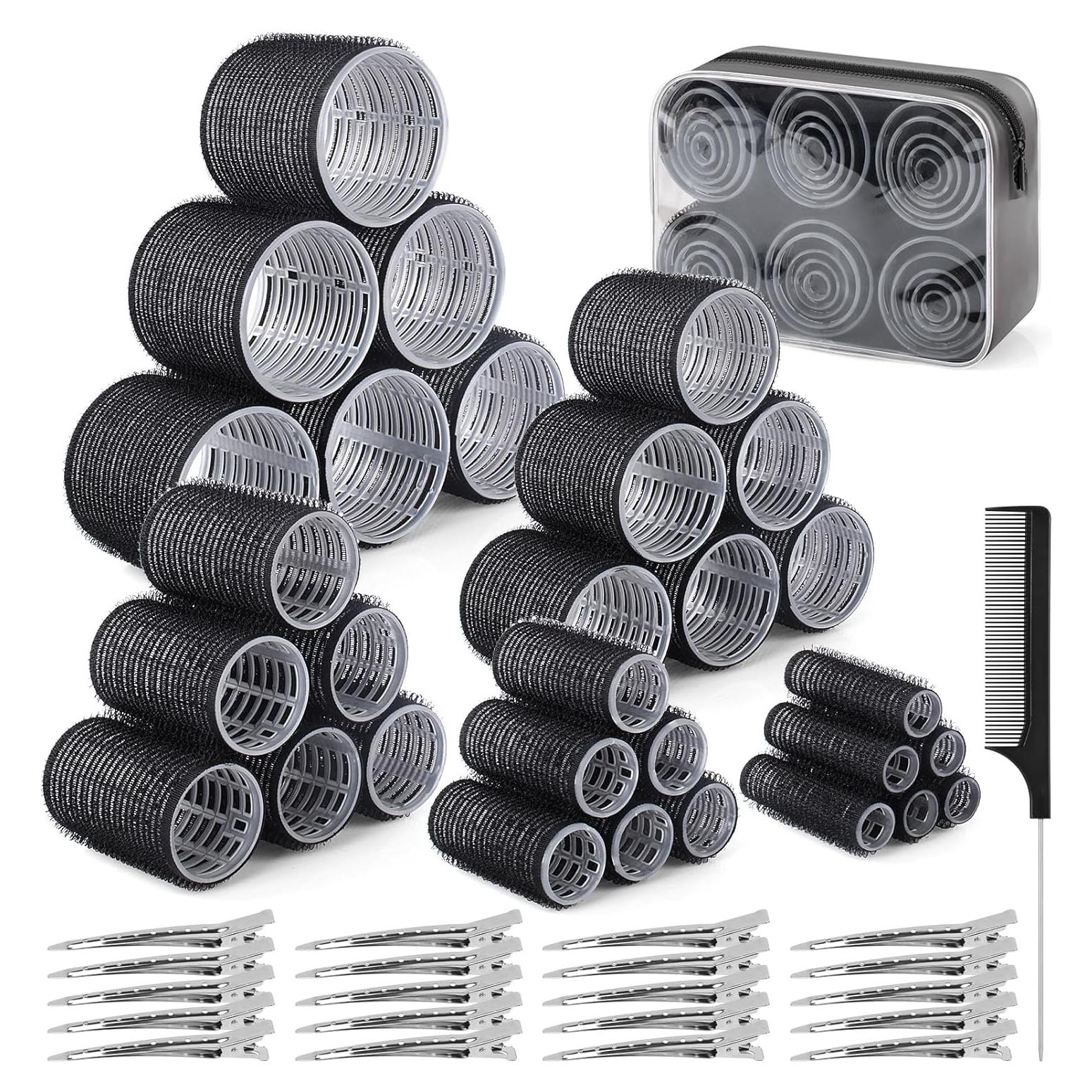 Juego de 60 Rulos para Cabello BELICOO con 28 Clips Metálicos