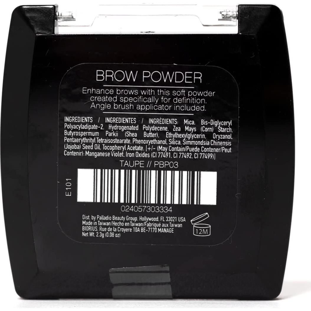 Polvo para Cejas Palladio Topo Compacto con Brocha Aplicadora