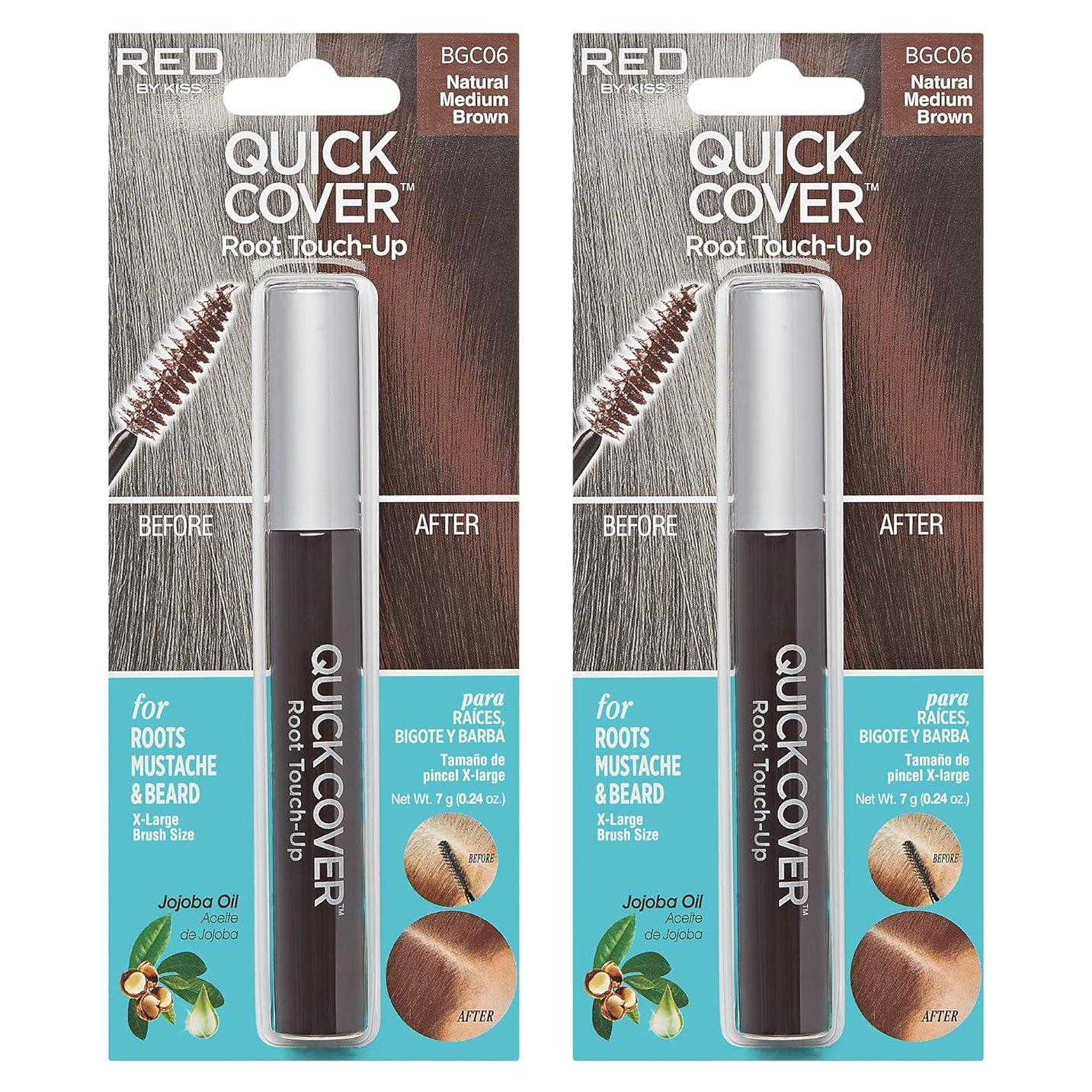 Retoque Rápido de Raíces RED by KISS Marrón Medio 2 Paquetes