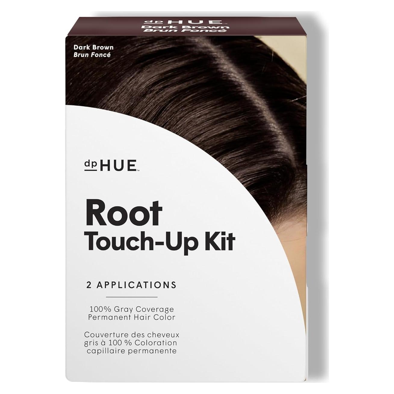 dpHUE Kit Retoque Raíces Marrón Oscuro - Cobertura Canas 2 Aplicaciones