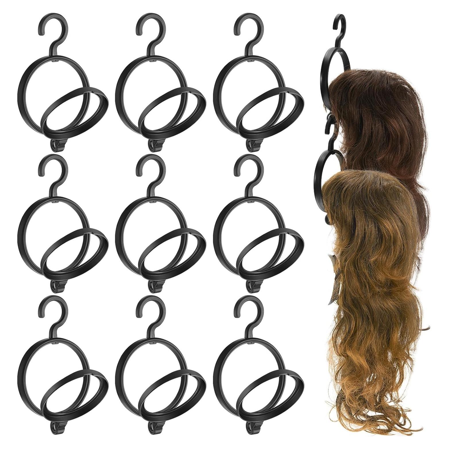 Soporte de Peluca Plegable Menkxi - 10 Pcs Negro 24x13.5 cm