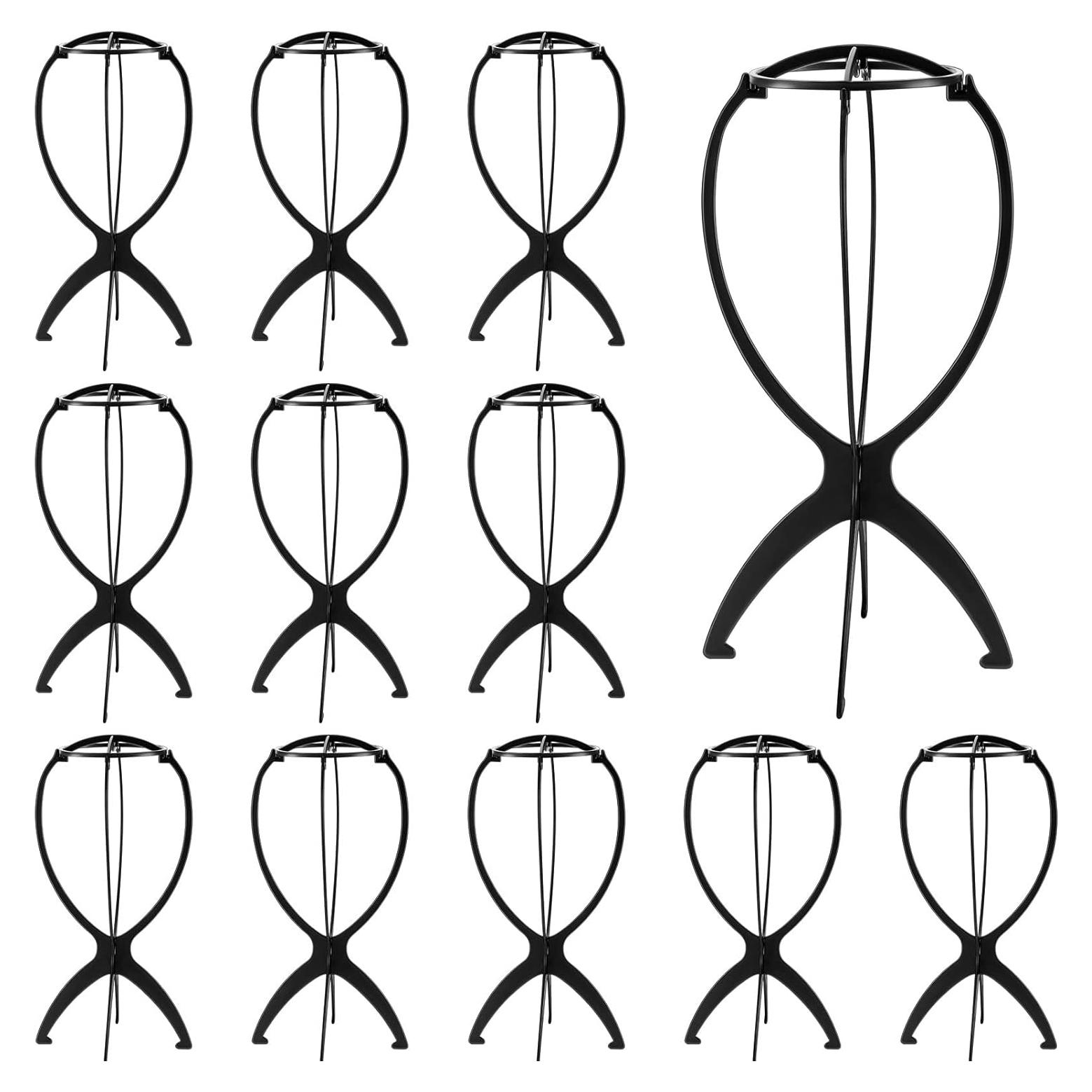 Soportes de Peluca Plegables Juexica 20 Pcs 35 cm Negro