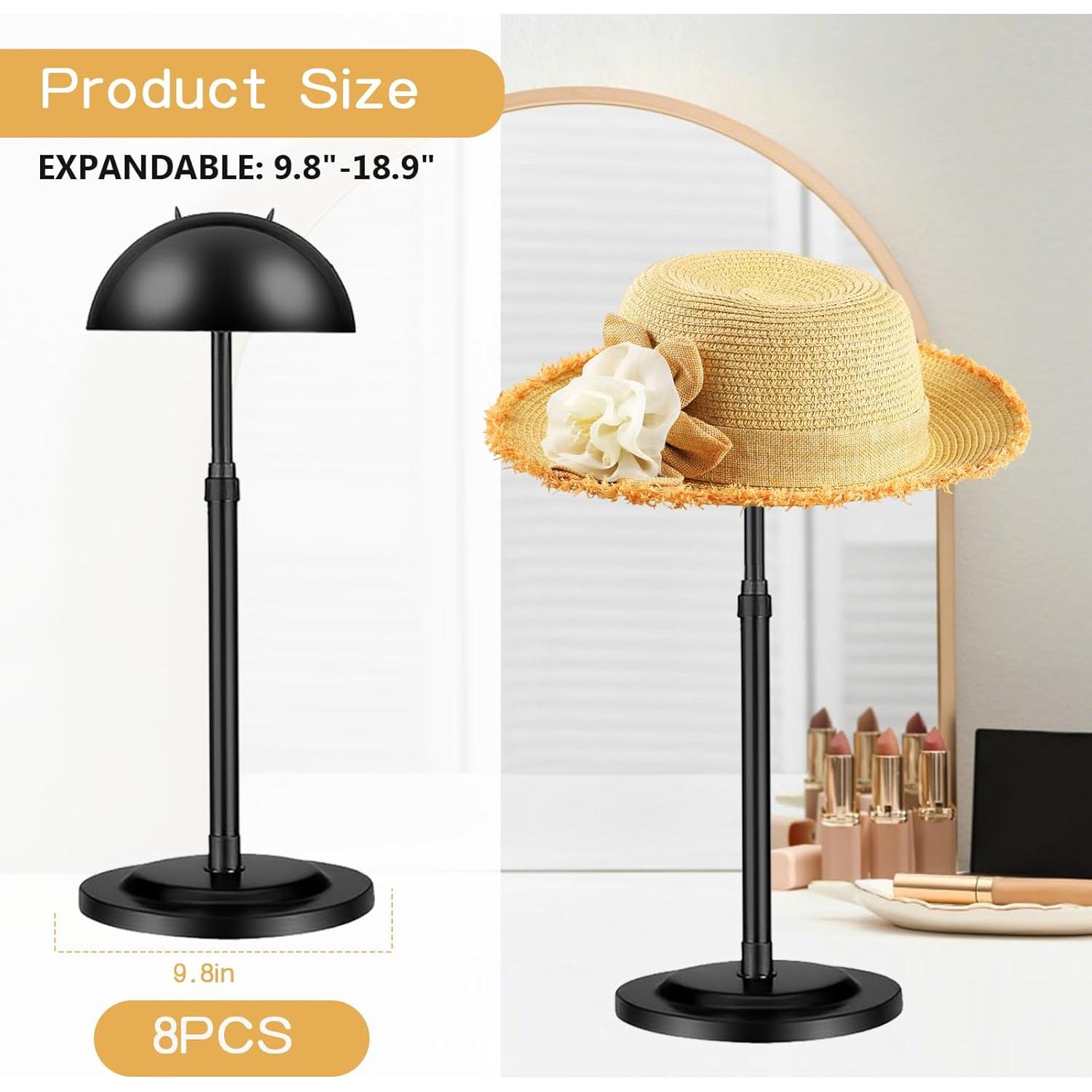 Soporte de Peluca Ajustable Geegoods - 8 Pcs Negro 25-48 cm