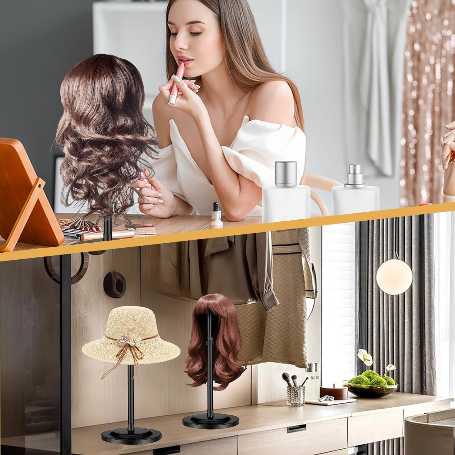 Soporte de Peluca Ajustable Geegoods - 8 Pcs Negro 25-48 cm