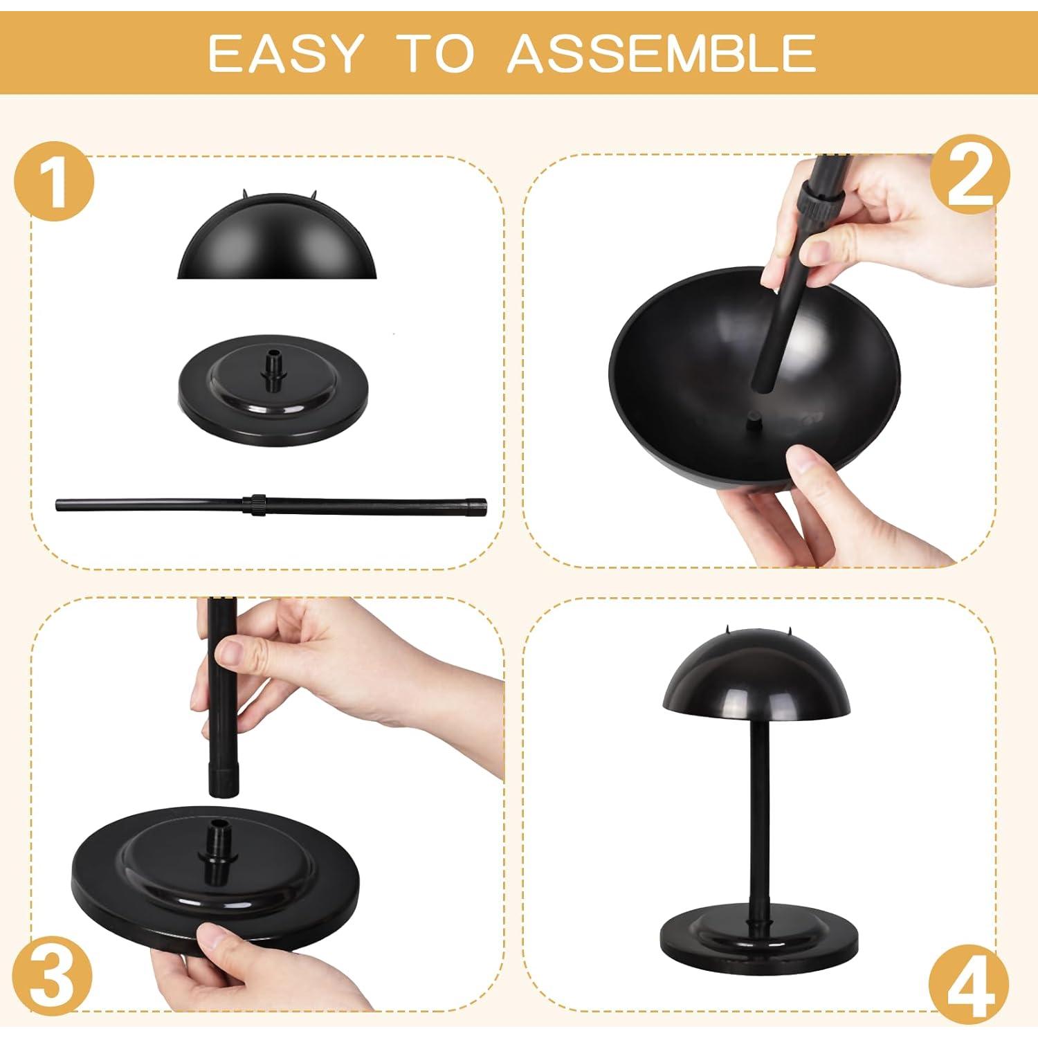 Soporte de Peluca Ajustable Geegoods - 8 Pcs Negro 25-48 cm