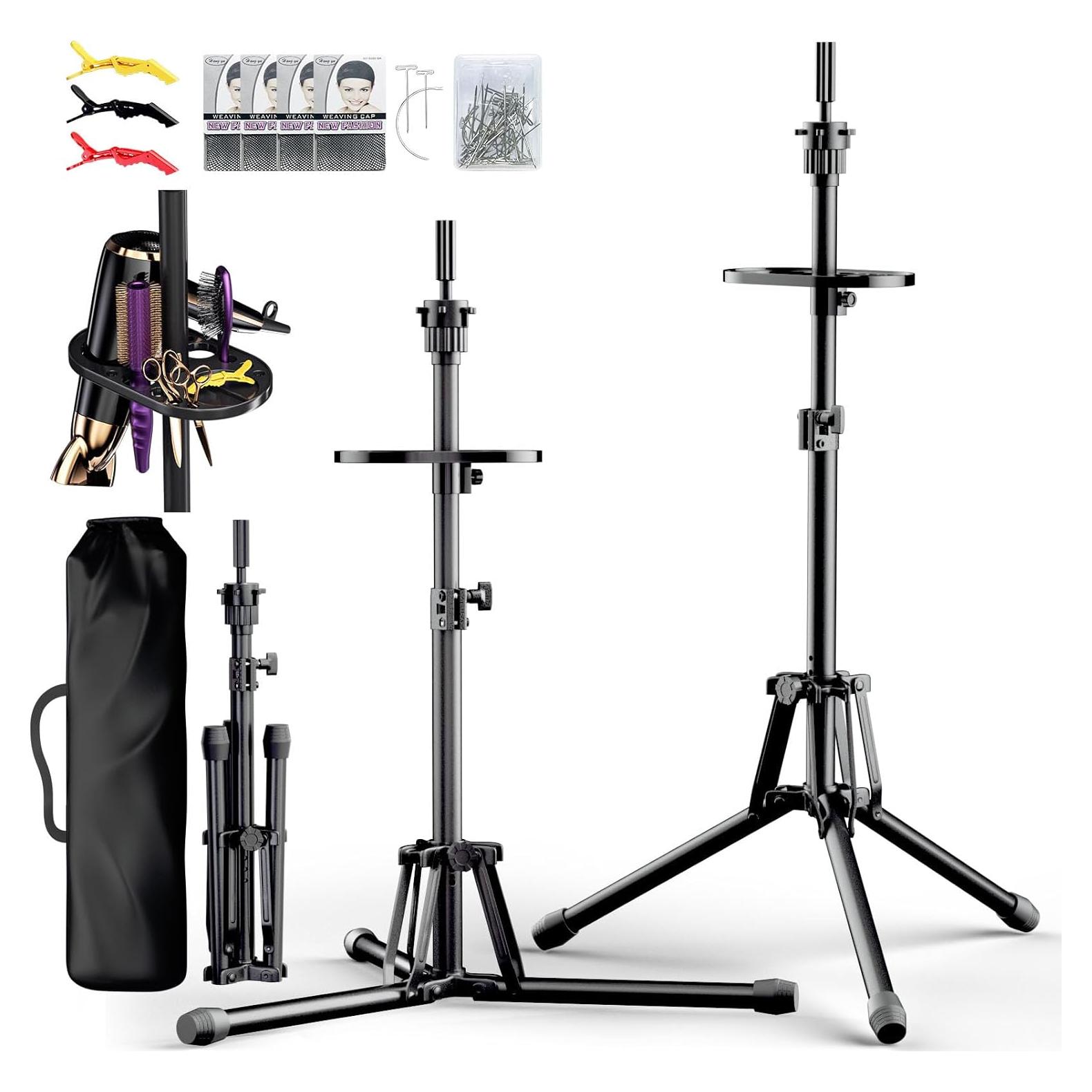 Soporte de Peluca Trípode GSOW Ajustable 79-145 cm con Bandeja