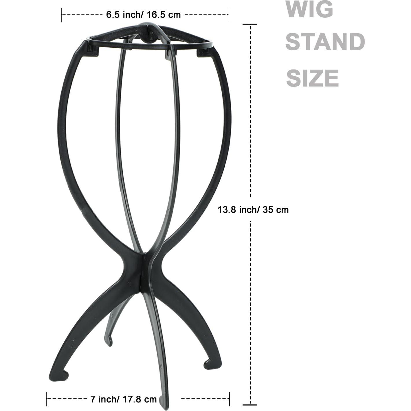 Paquete de 3 Soportes Plegables para Pelucas USHUIUS Negro