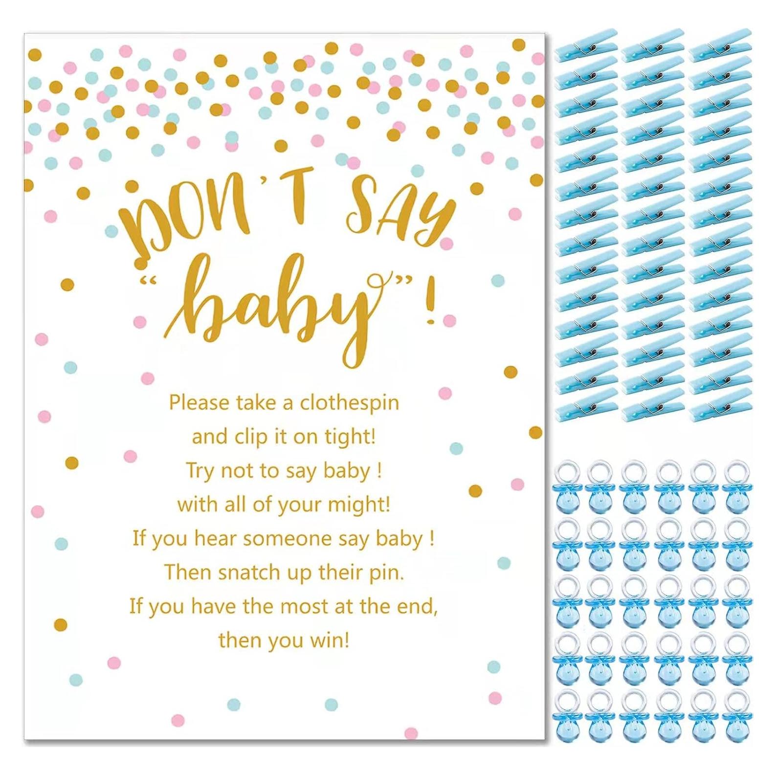 Juego de Pinzas Baby Shower ZJJZGYXINTAI 60 Mini Chupetes