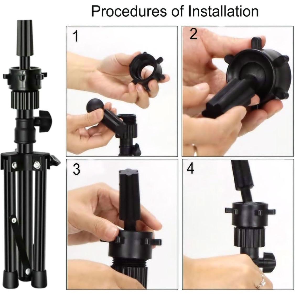 Soporte de Peluca Trípode FUTAI Ajustable 360° Metal