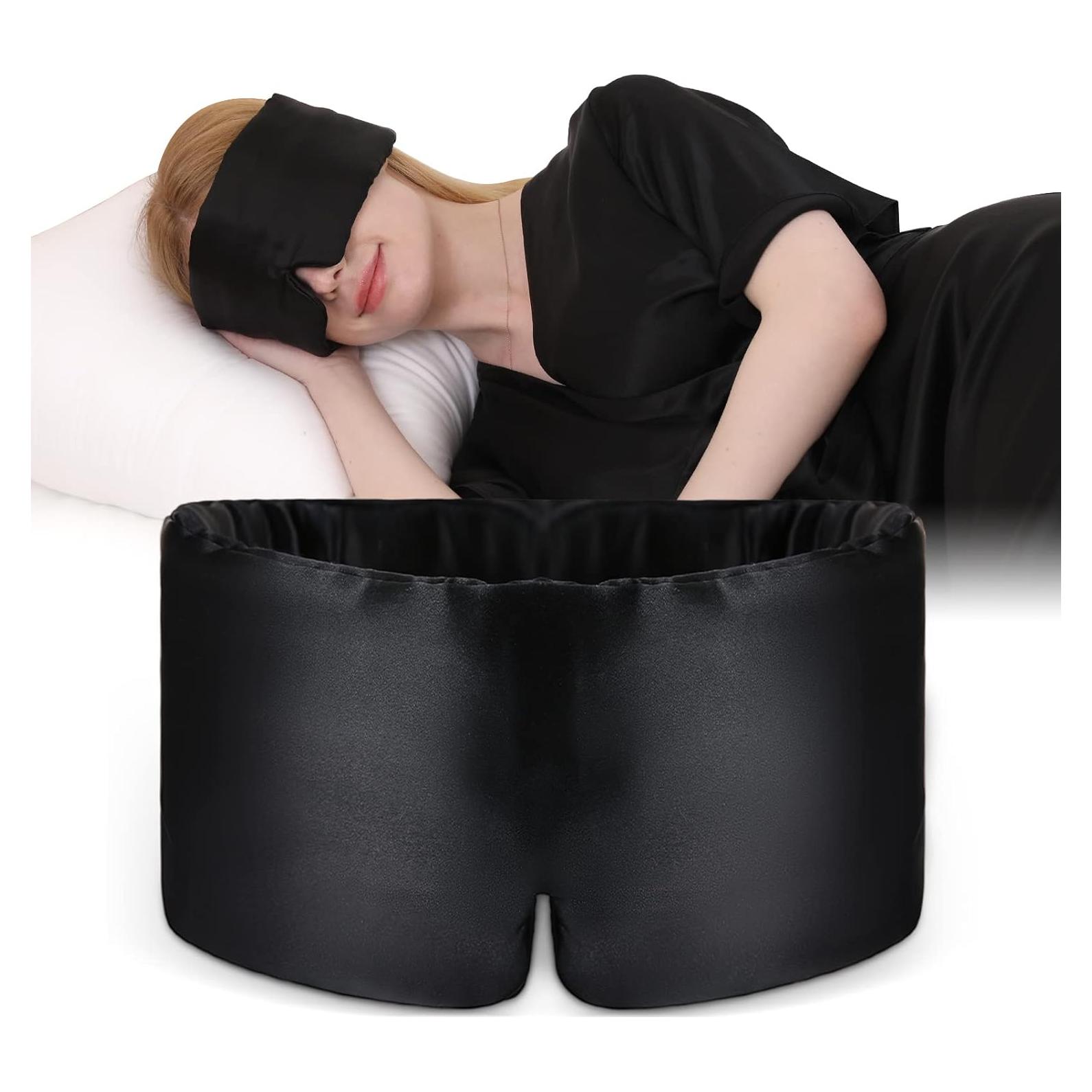 Máscara de Sueño de Seda de Morera DAISYSILK - Ajustable, Negro