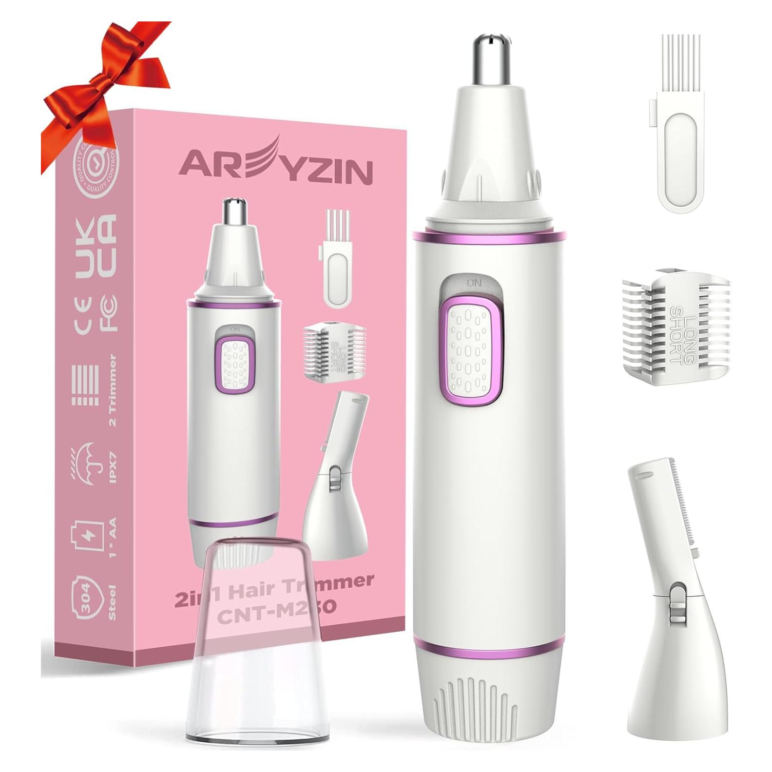 Recortador de Vello Nasal AREYZIN 2 en 1 Indoloro Blanco