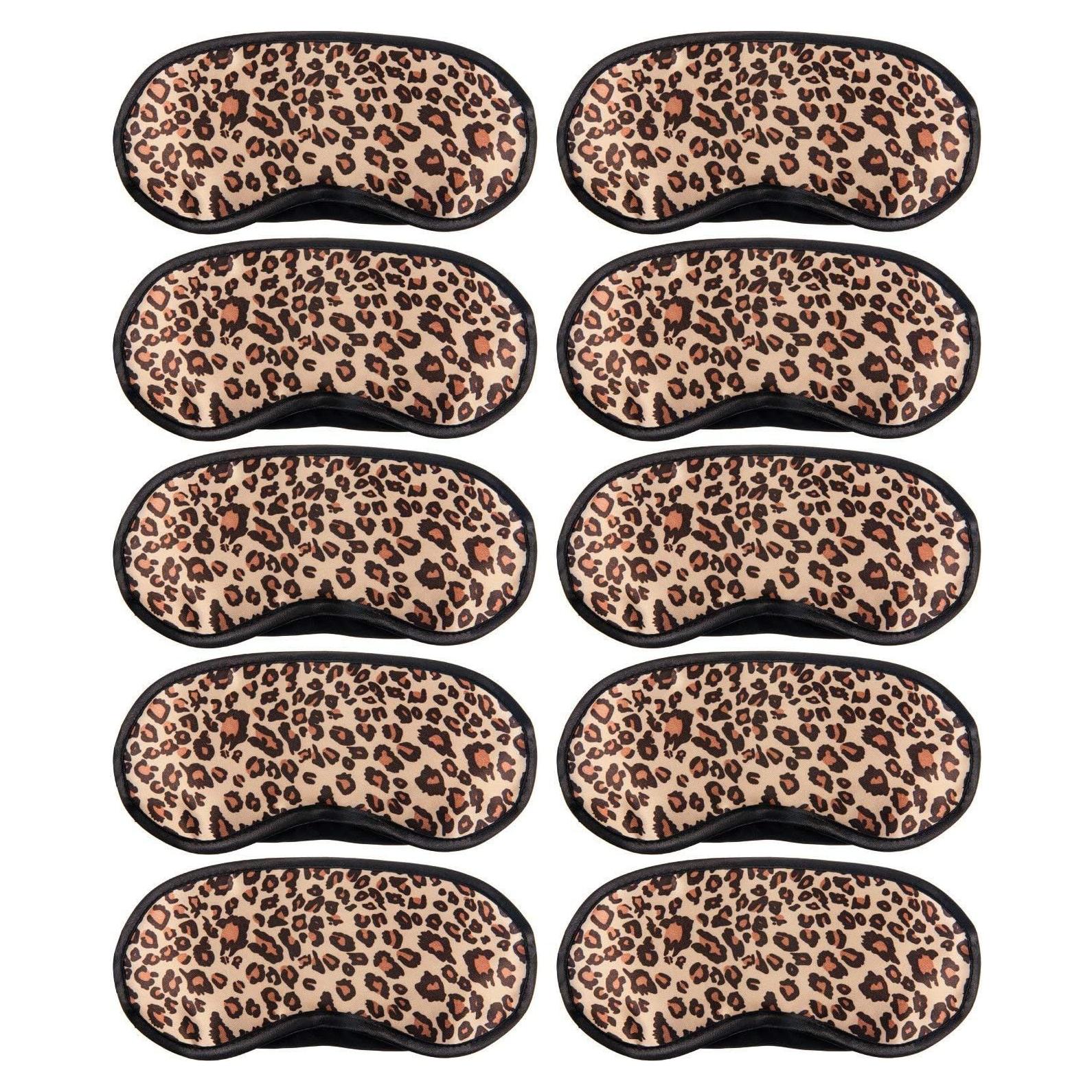 Paquete de 10 Máscaras de Dormir Leopardo Amyzor - Suaves y Ajustables
