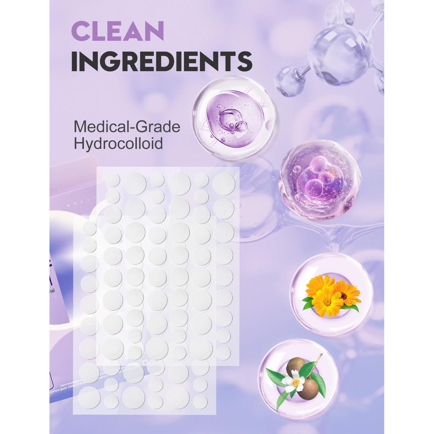 Parches para Granos WakeALL 108 Pcs Hidrocoloides 5 Tamaños