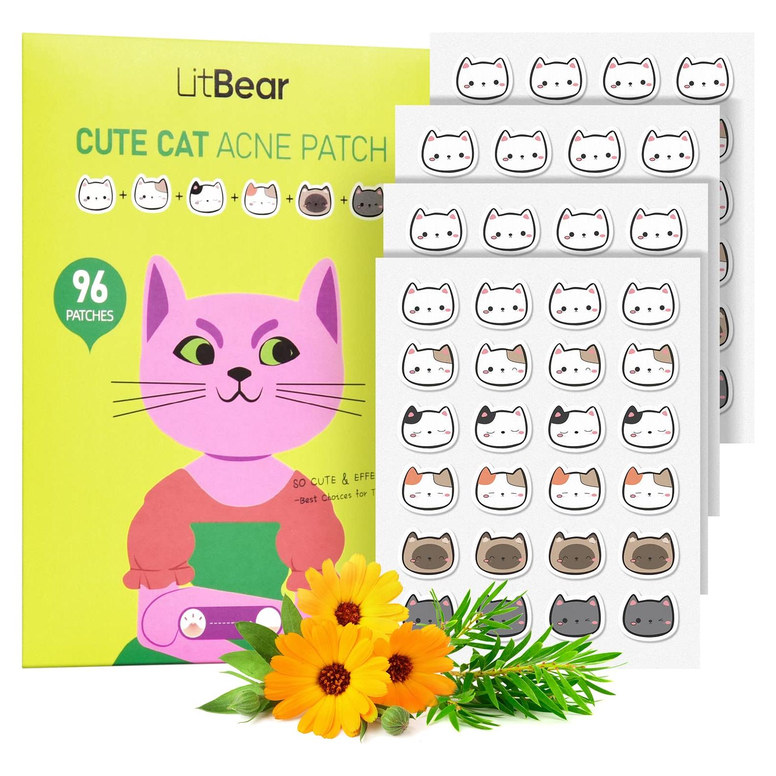 Parche para Acné LitBear Gato Hidrocoloide 96 Parches 12mm