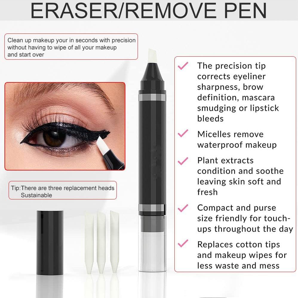 Bolígrafo Desmaquillante de Ojos Easilydays con 3 Cabezas Repuesto