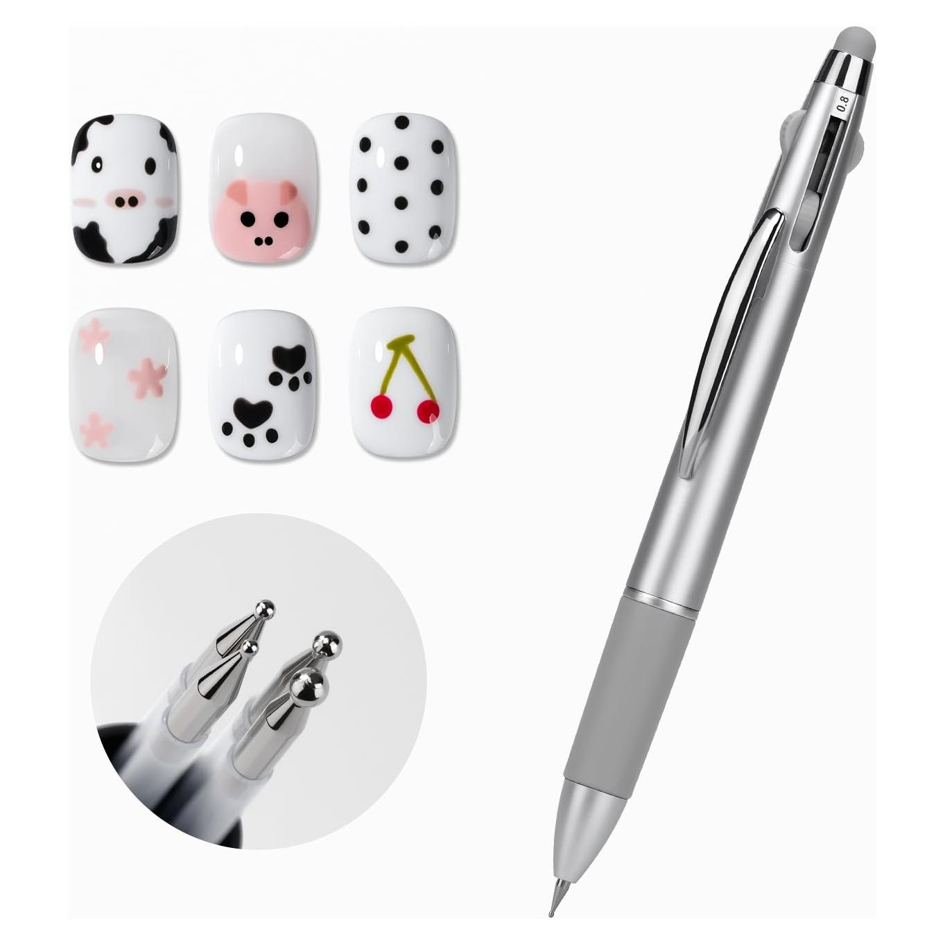 Bolígrafo de Puntos para Uñas GAOY 4-en-1, Herramienta de Manicura