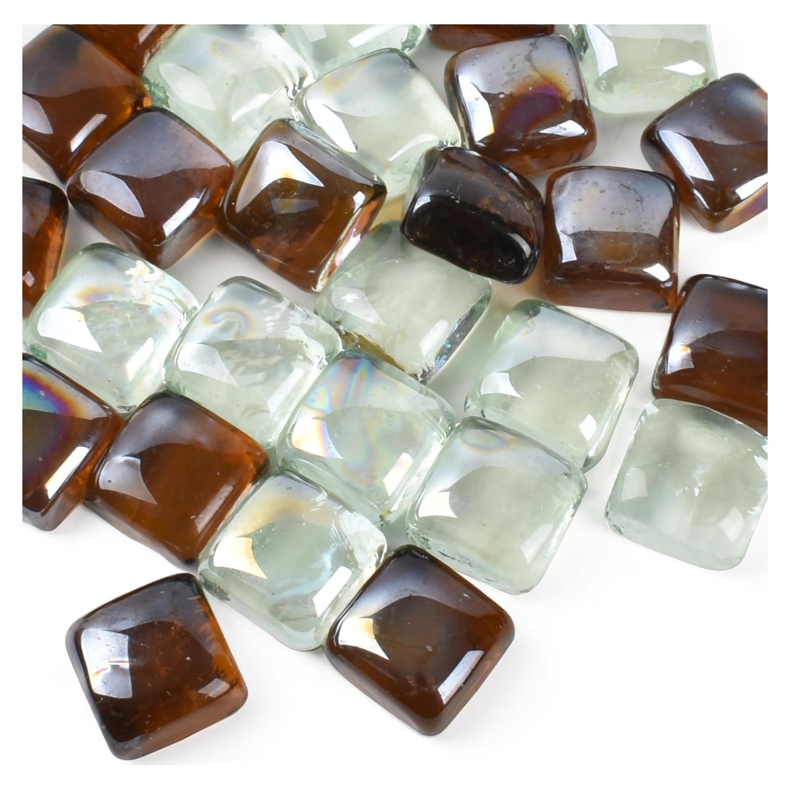 Canicas de Vidrio LUEYAO 1.18 cm Marrón y Transparente