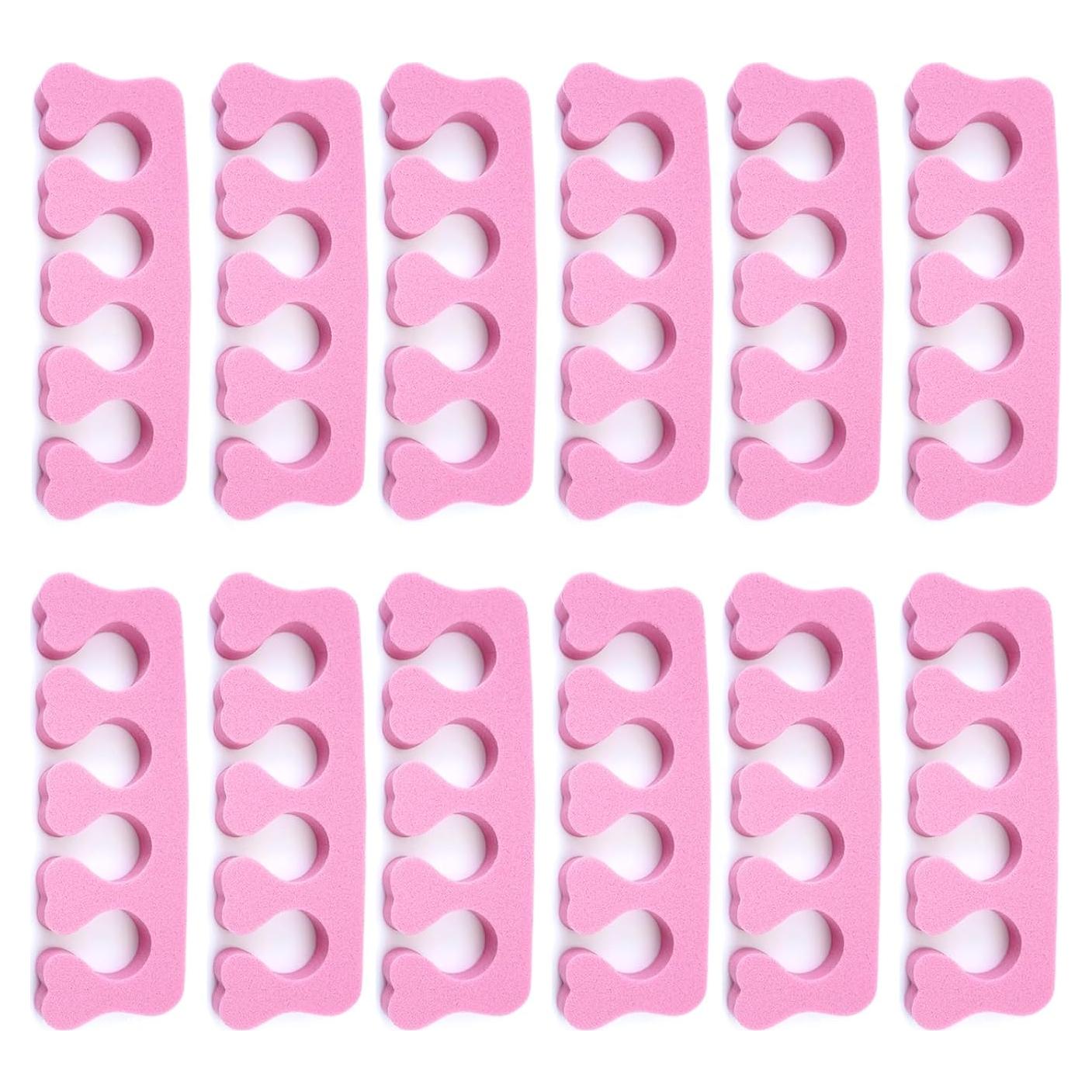 Separadores de Dedos de Esponja Quacc 12pcs Rosa para Manicura