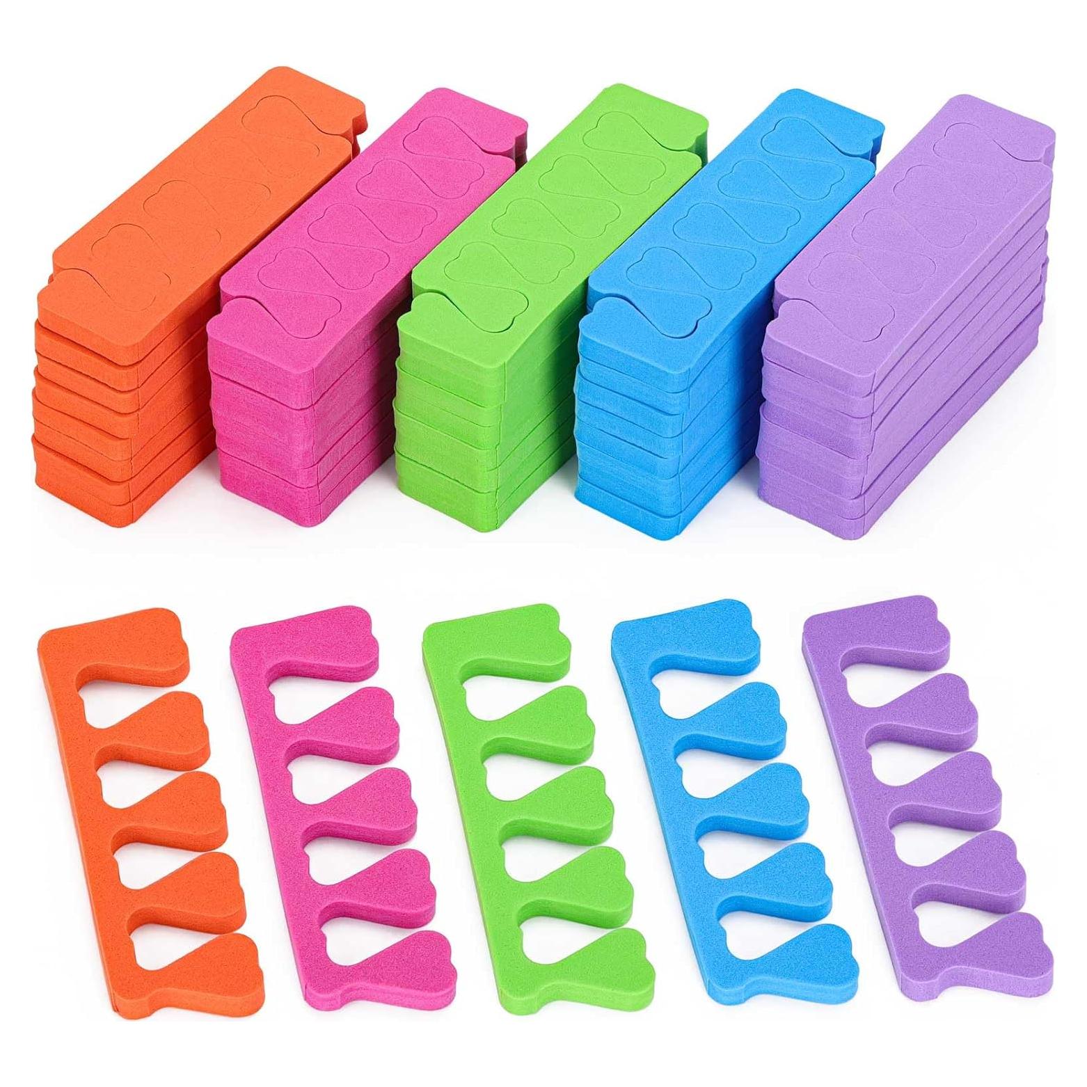 Set de 80 Separadores de Dedos de Esponja Tecbeauty - 5 Colores