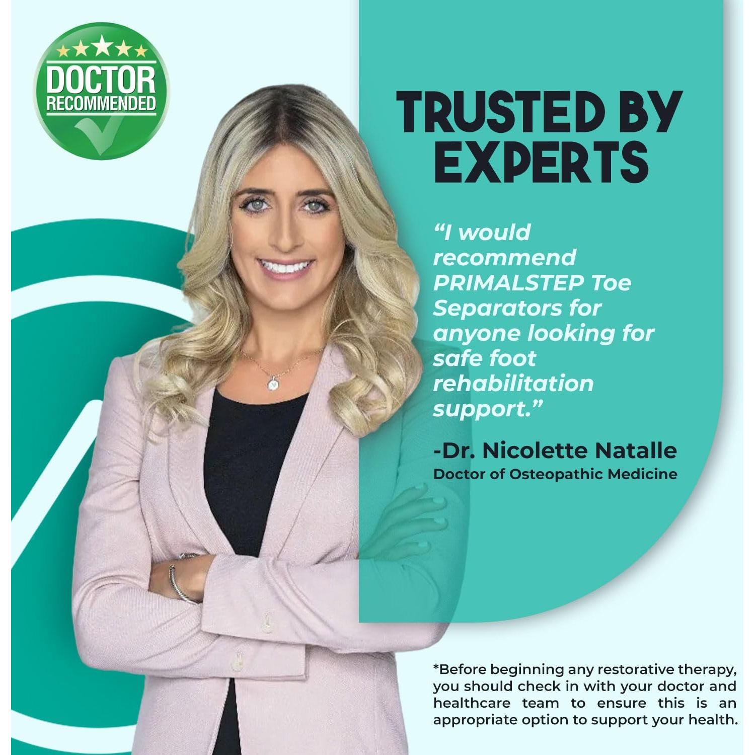 Separadores de Dedos PrimalStep - Tamaño Grande - Alivio para Juanetes y Fascitis Plantar