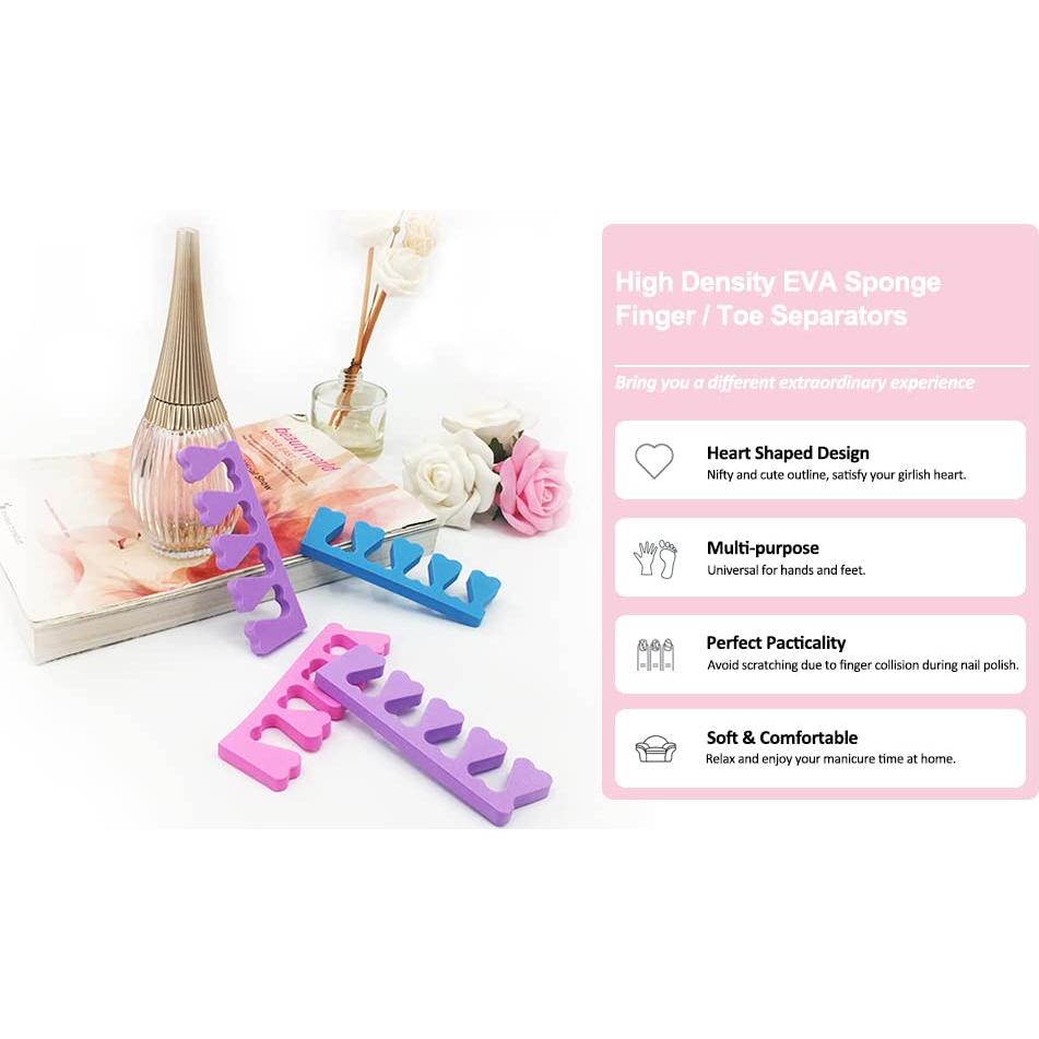 Separadores de Dedos EVA Biguphate - 24 Piezas para Pedicura