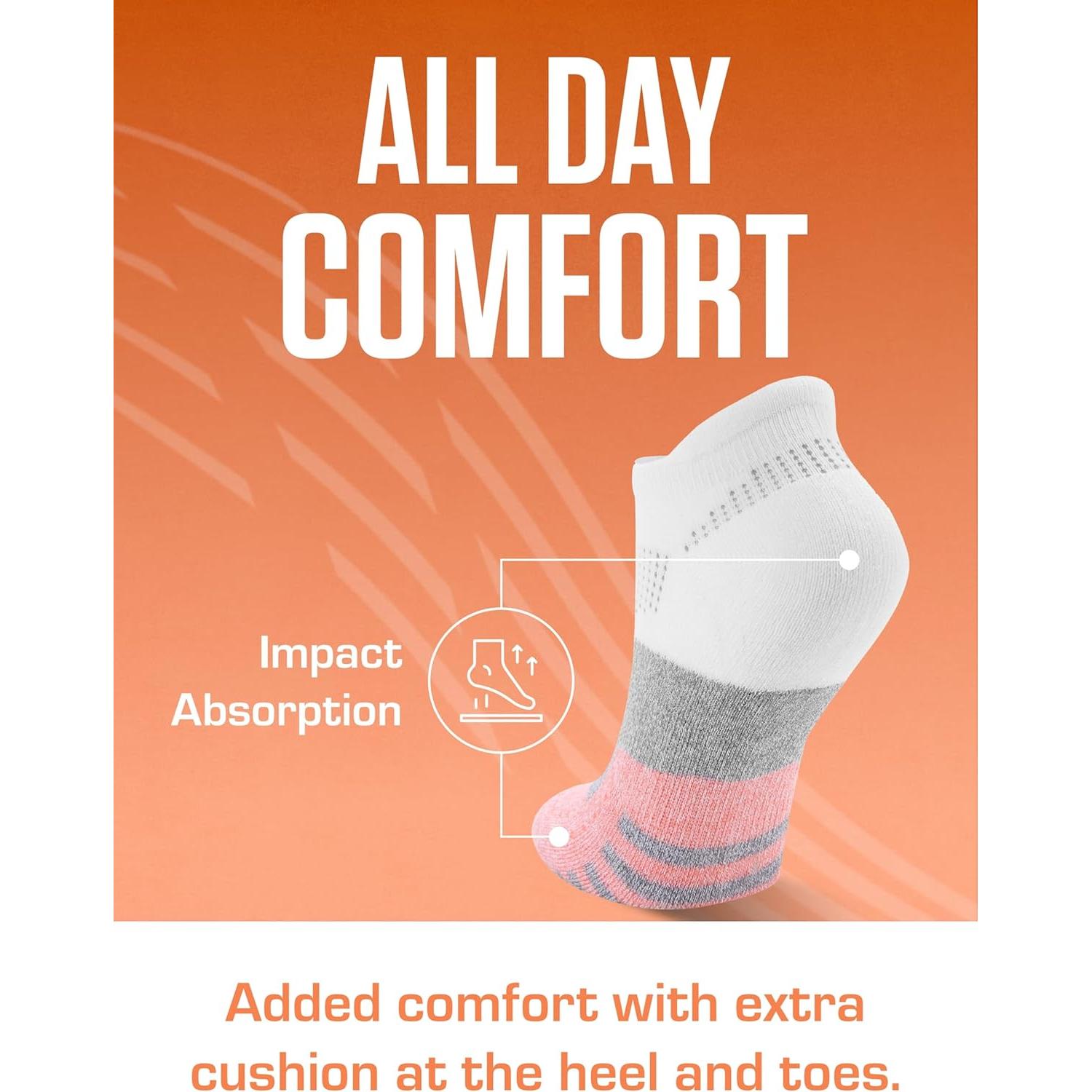 Calcetines No-Show de Rendimiento Sof Sole para Mujeres - 6 Pares