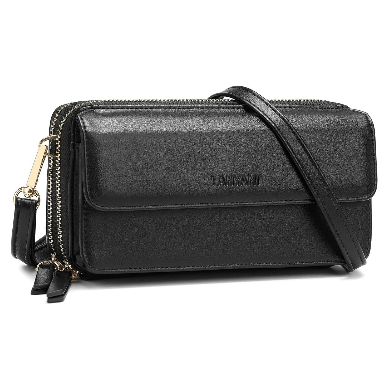 Billetera de hombro Lanyani RFID de cuero vegano para mujer