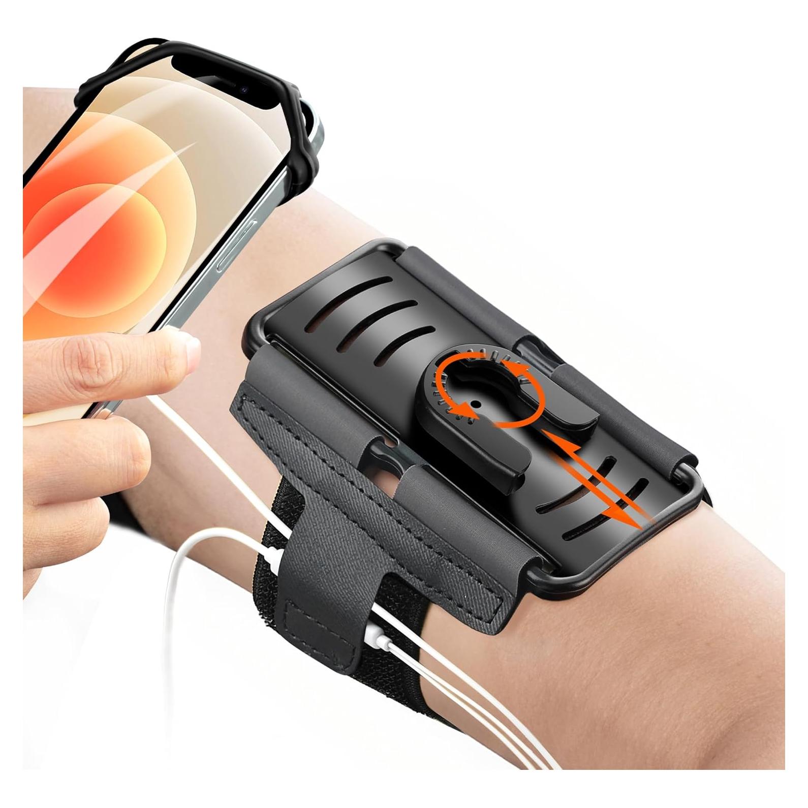 Banda para brazo Newppon para teléfono 360° ajustable negra