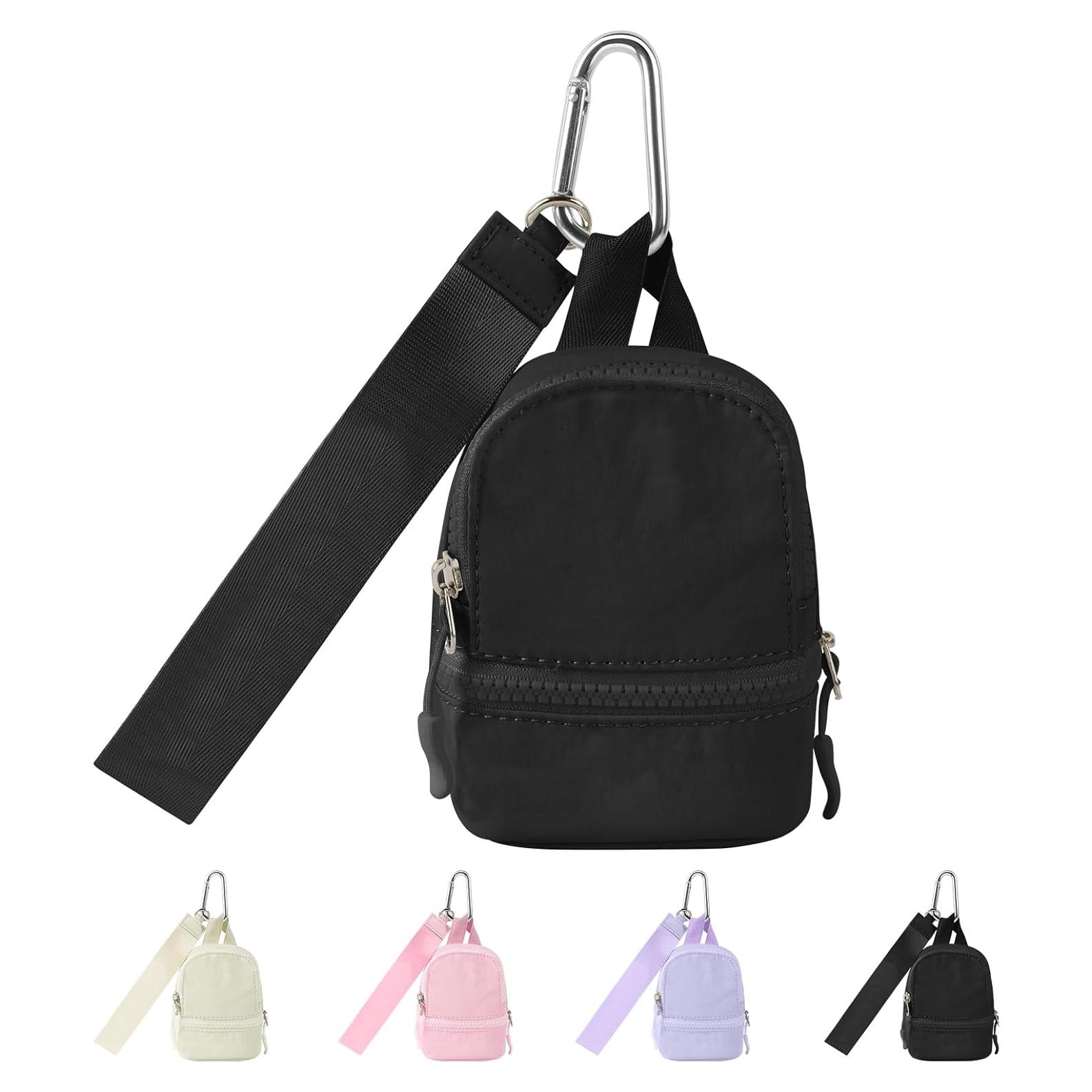Mini Mochila Llavero Monedero Unisex UIXIZQ Negro 5.1x12.7 cm