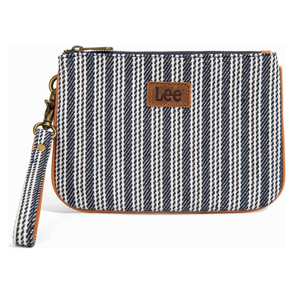 Cartera de Muñeca Grande Lee Azul Jean 21.1x15.2cm