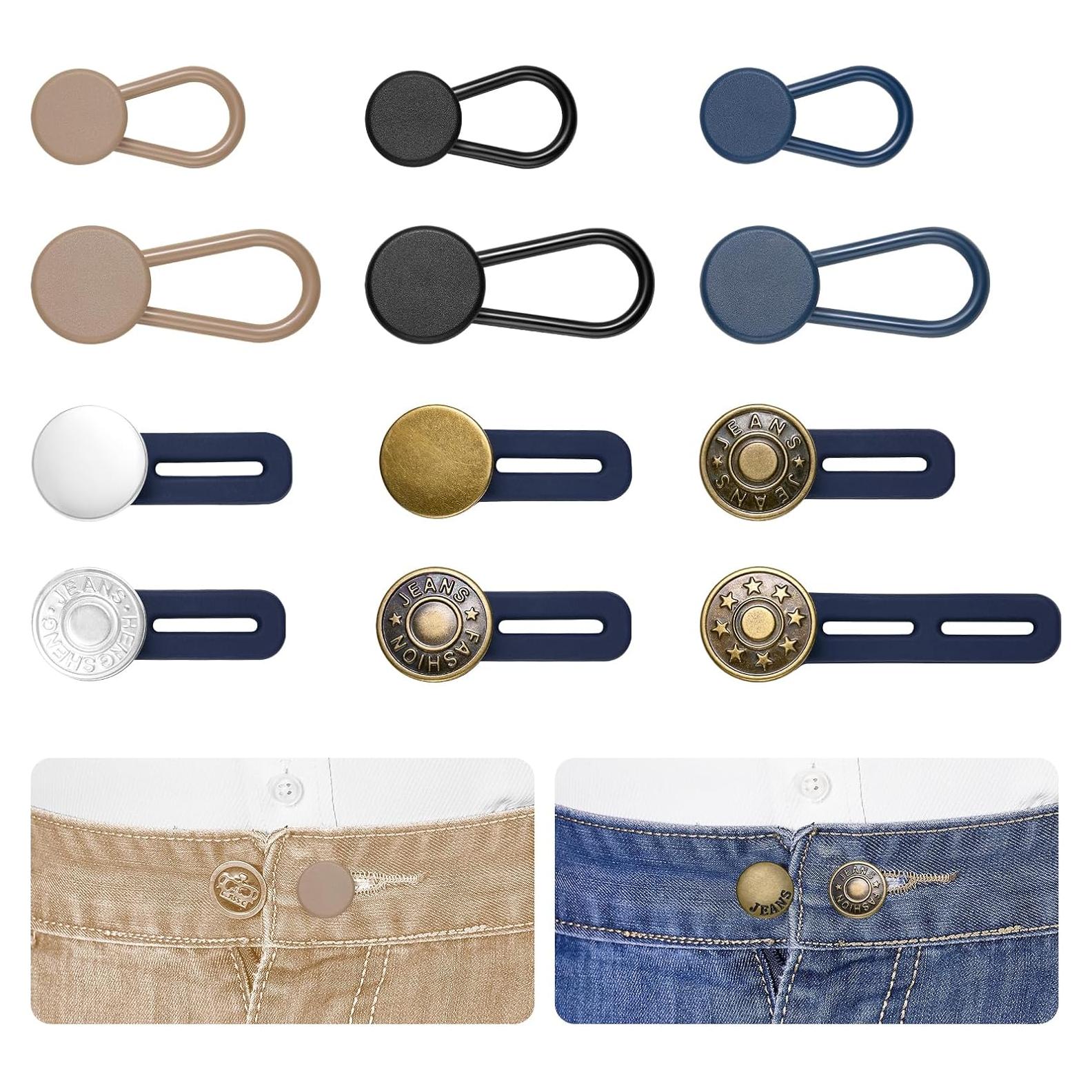 Extensores de Cintura para Pantalones EZJIAYOU - 12 Pcs Ajustables