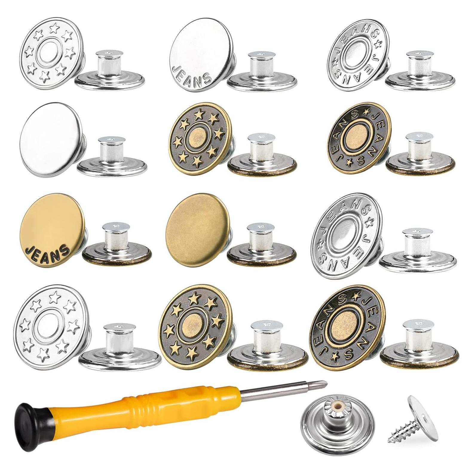 Botones de Jeans Ajustables YUANHANG - 24 Piezas Metálicas