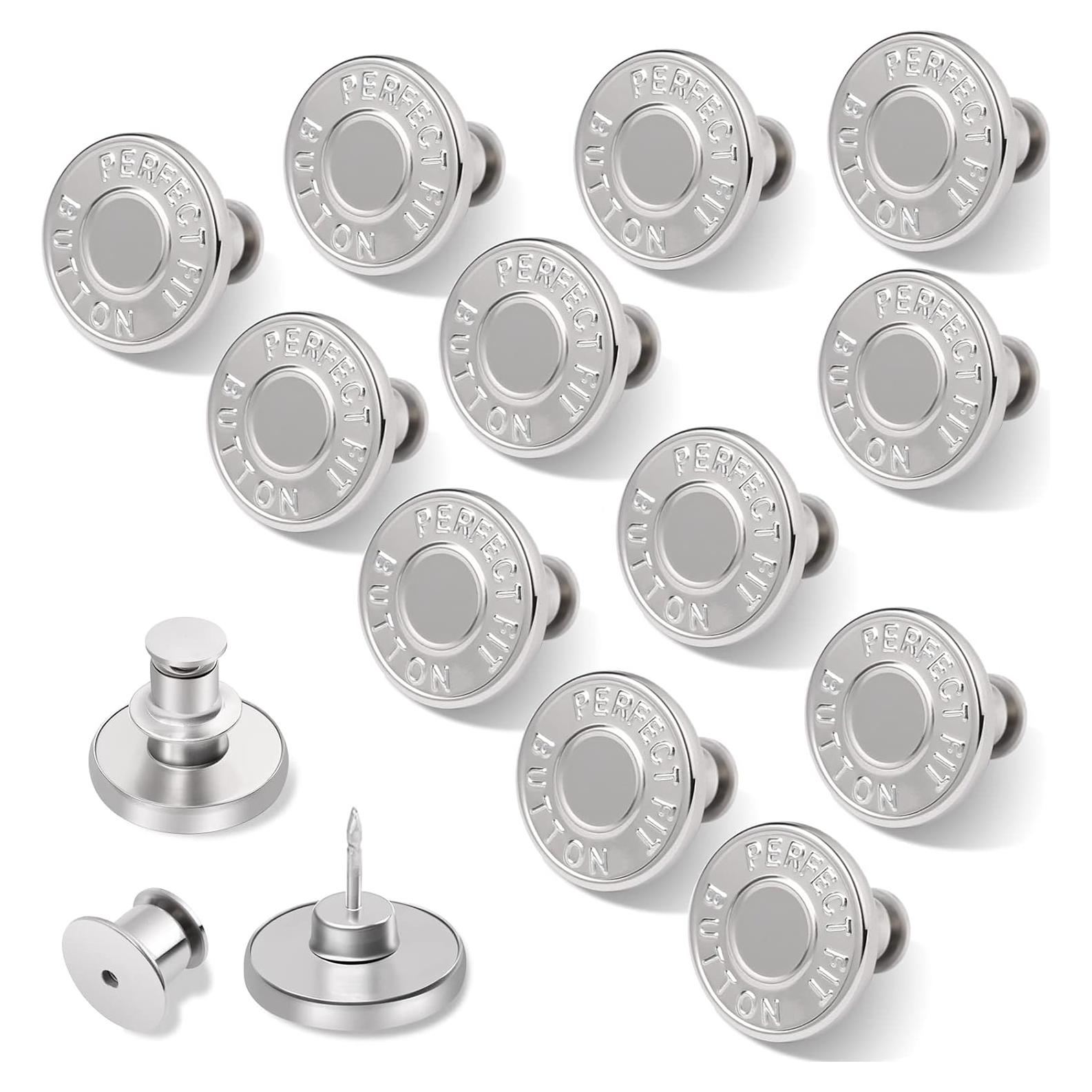 Botones de Reemplazo Sin Coser Ceryvop 12 Piezas Metal