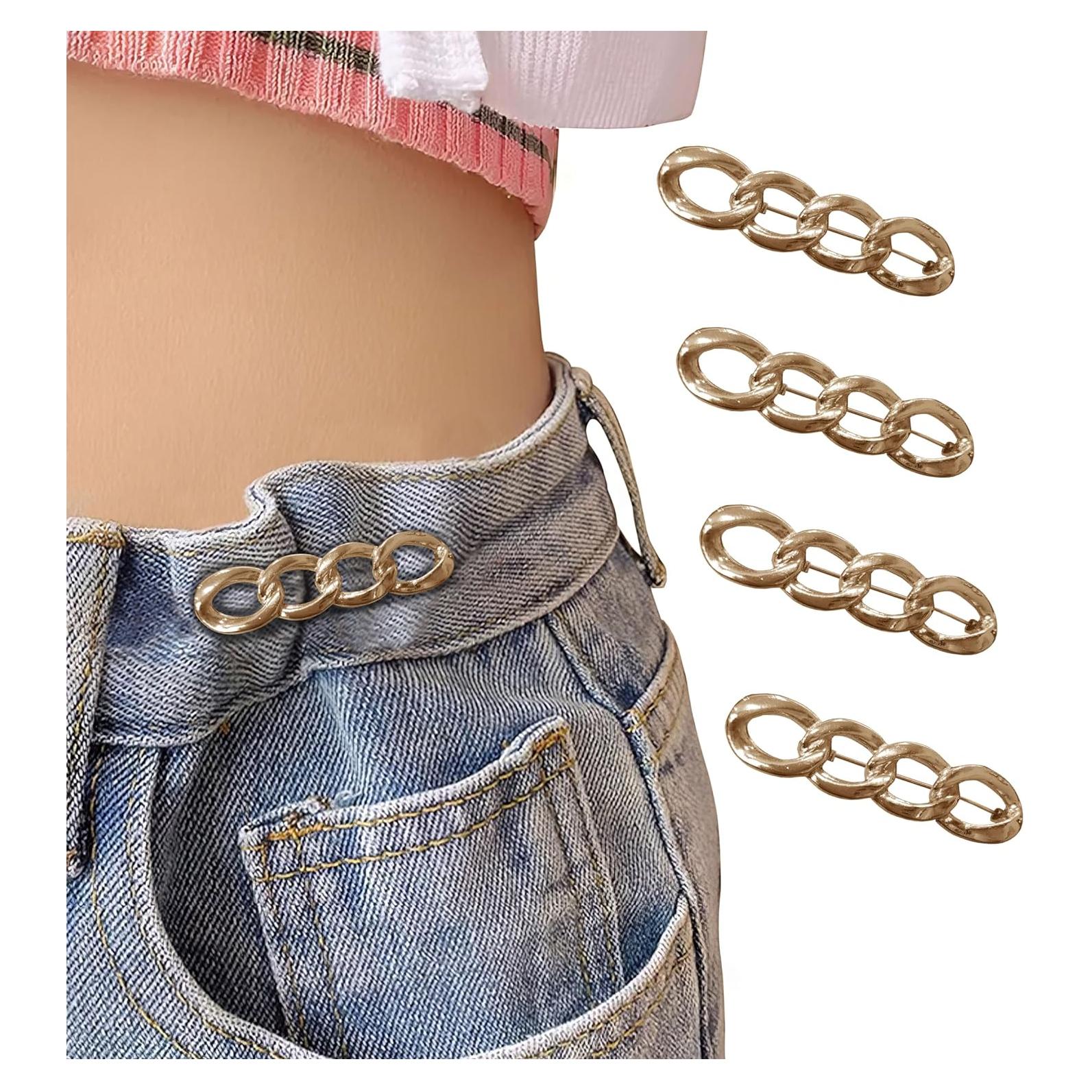 4 Botones Ajustables Qkari para Jeans - Círculo Dorado