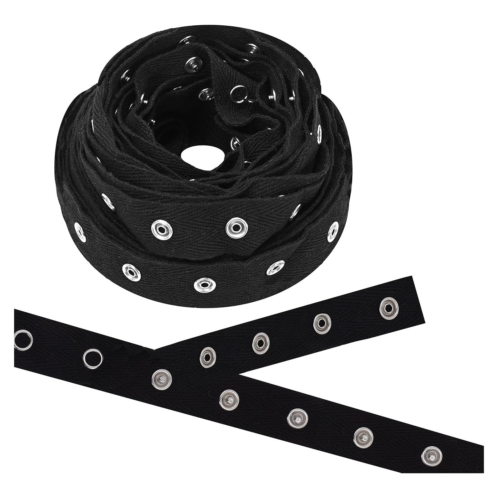 Cinta de Botones a Presión Mandala Crafts 3 Yds Algodón Negro