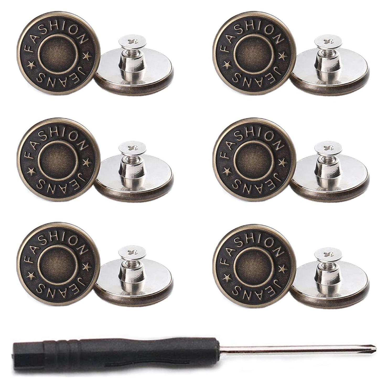 Kit de Botones de Jeans GIYOMI 17mm Metálicos Removibles