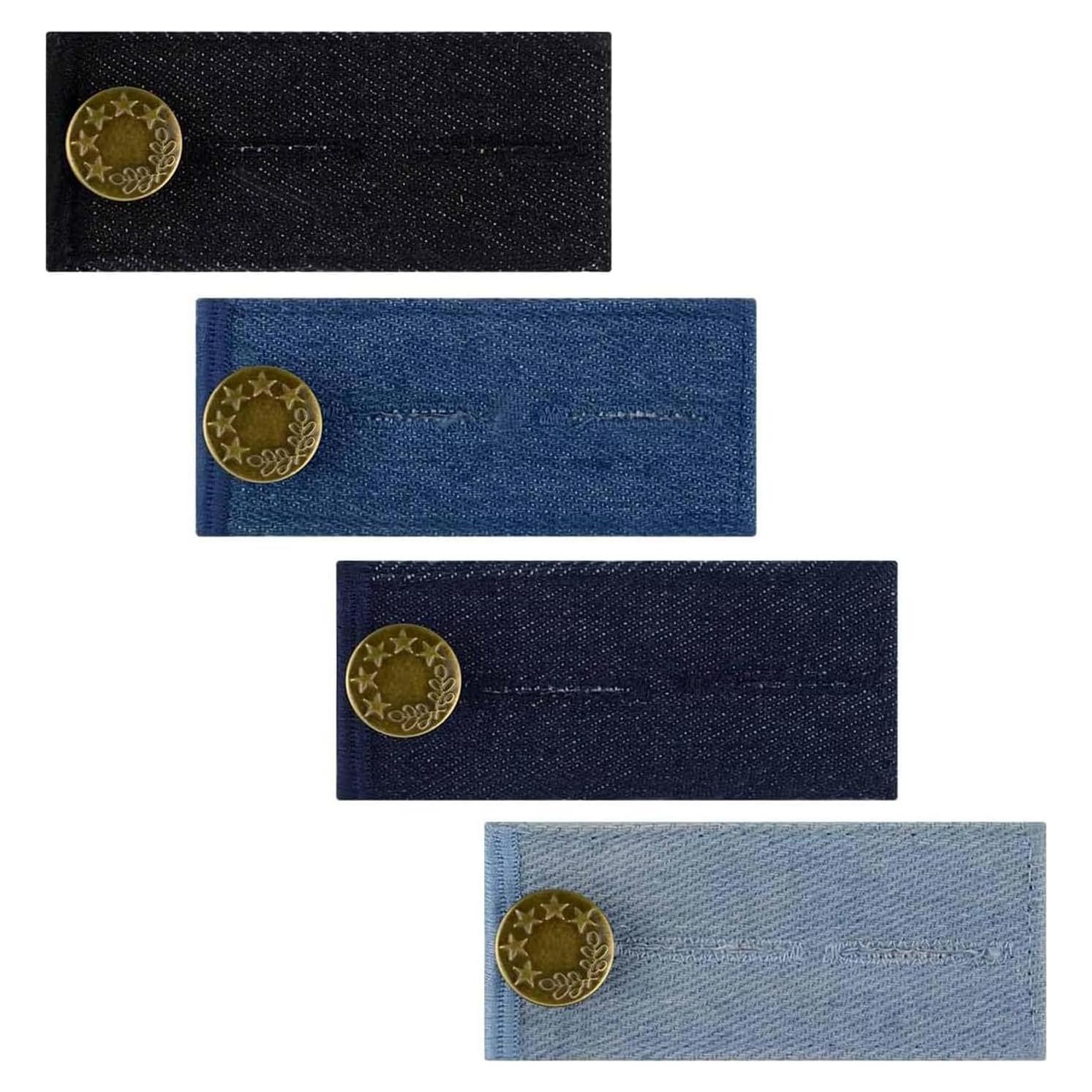 Extensores de Cintura Ajustables GERILKAI - 4 Piezas Mezclilla