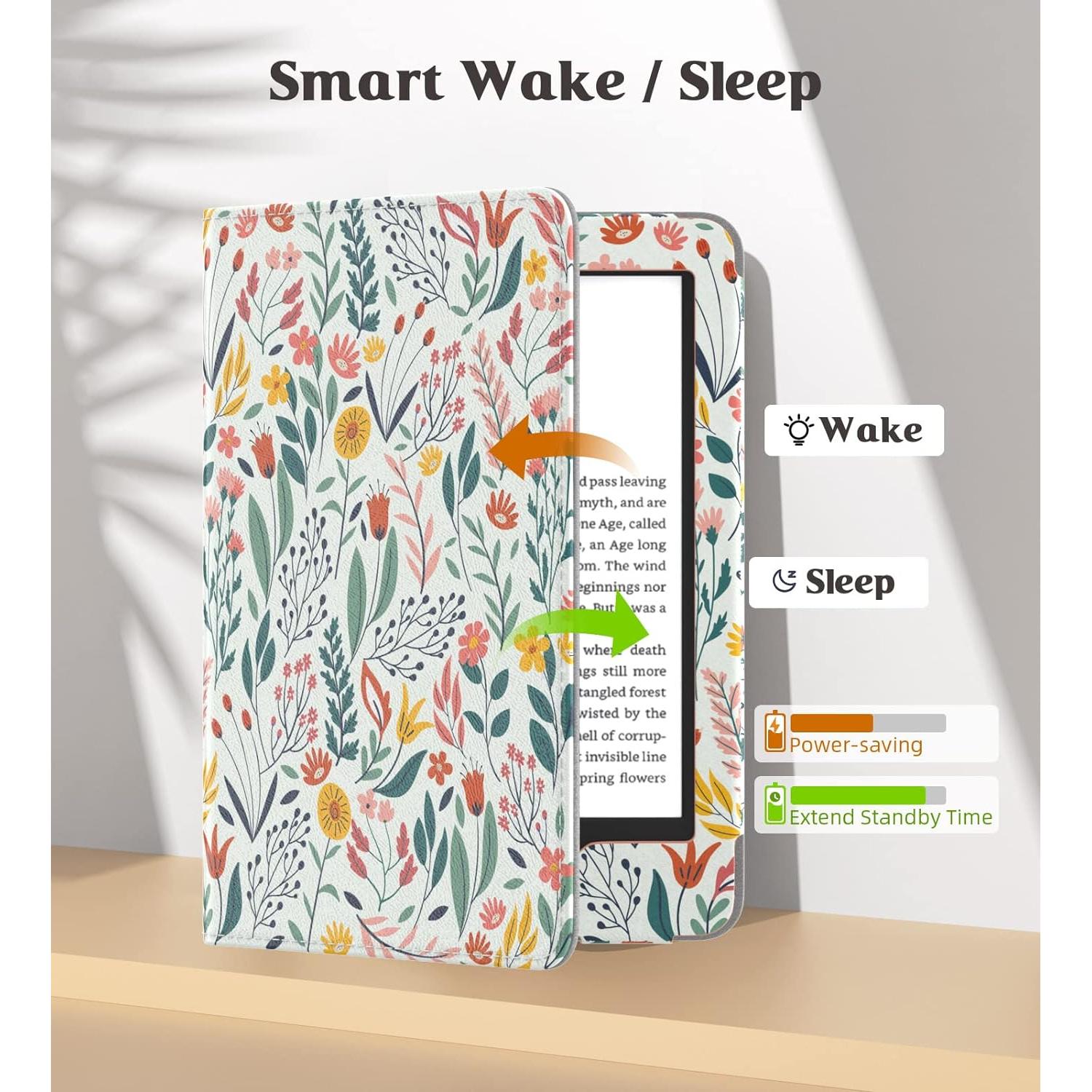 Funda MoKo para Kindle 2024/2022/2019/2016, flores