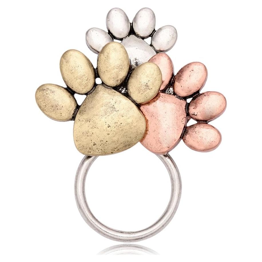 Insignia Magnética de Huella de Perro MANZHEN Plata 5x4 cm