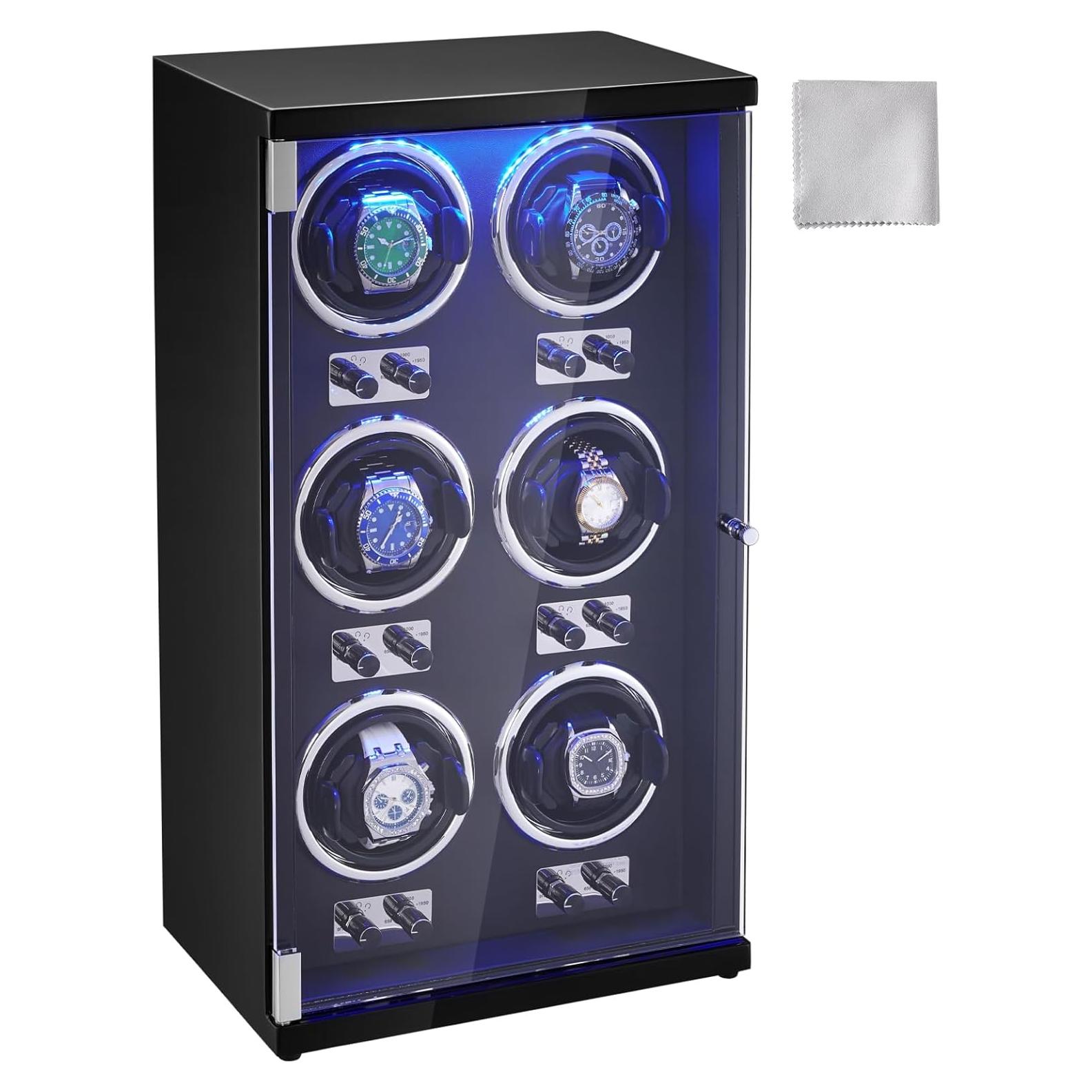 Reloj Winder VEVOR para 6 Relojes Automáticos, Motor Silencioso