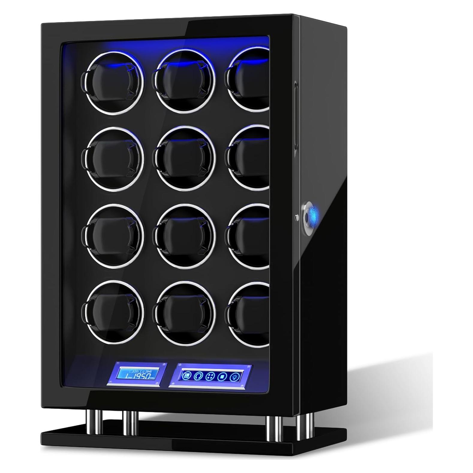 DUKWIN Winder para 12 Relojes Automáticos con Huella Dactilar