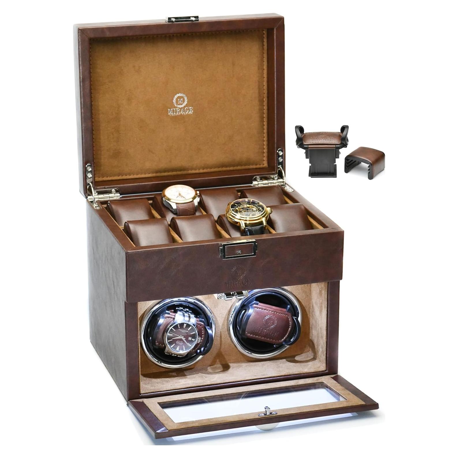 Enrollador de Relojes Automáticos Mirage Ébano Negro 8 Ranuras