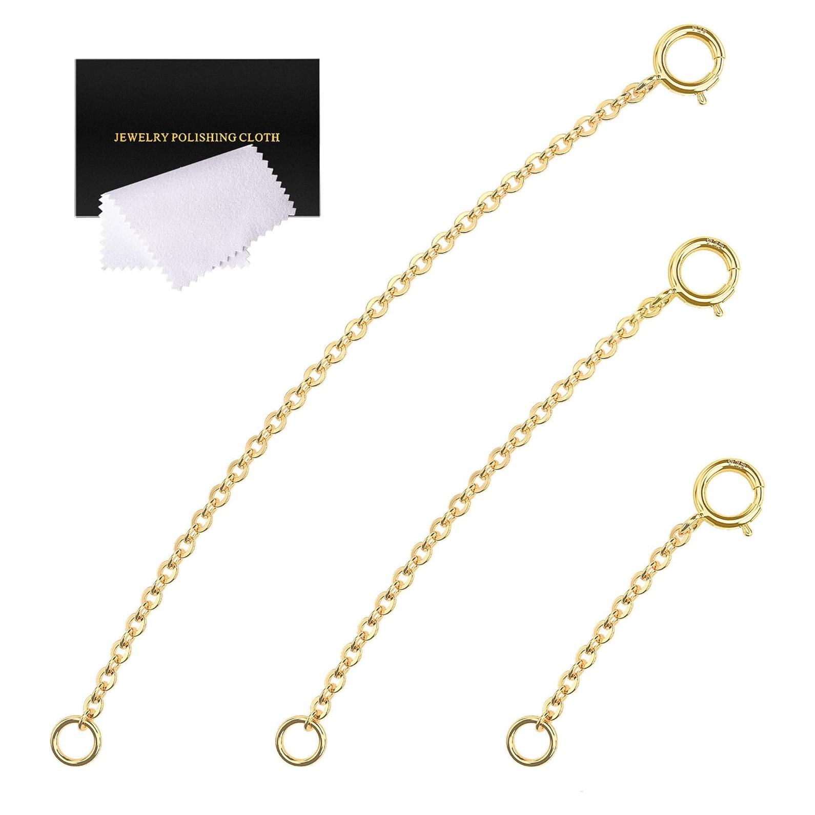 Extensores de Collar de Oro 14K VANBARIS - Set de 3 Piezas