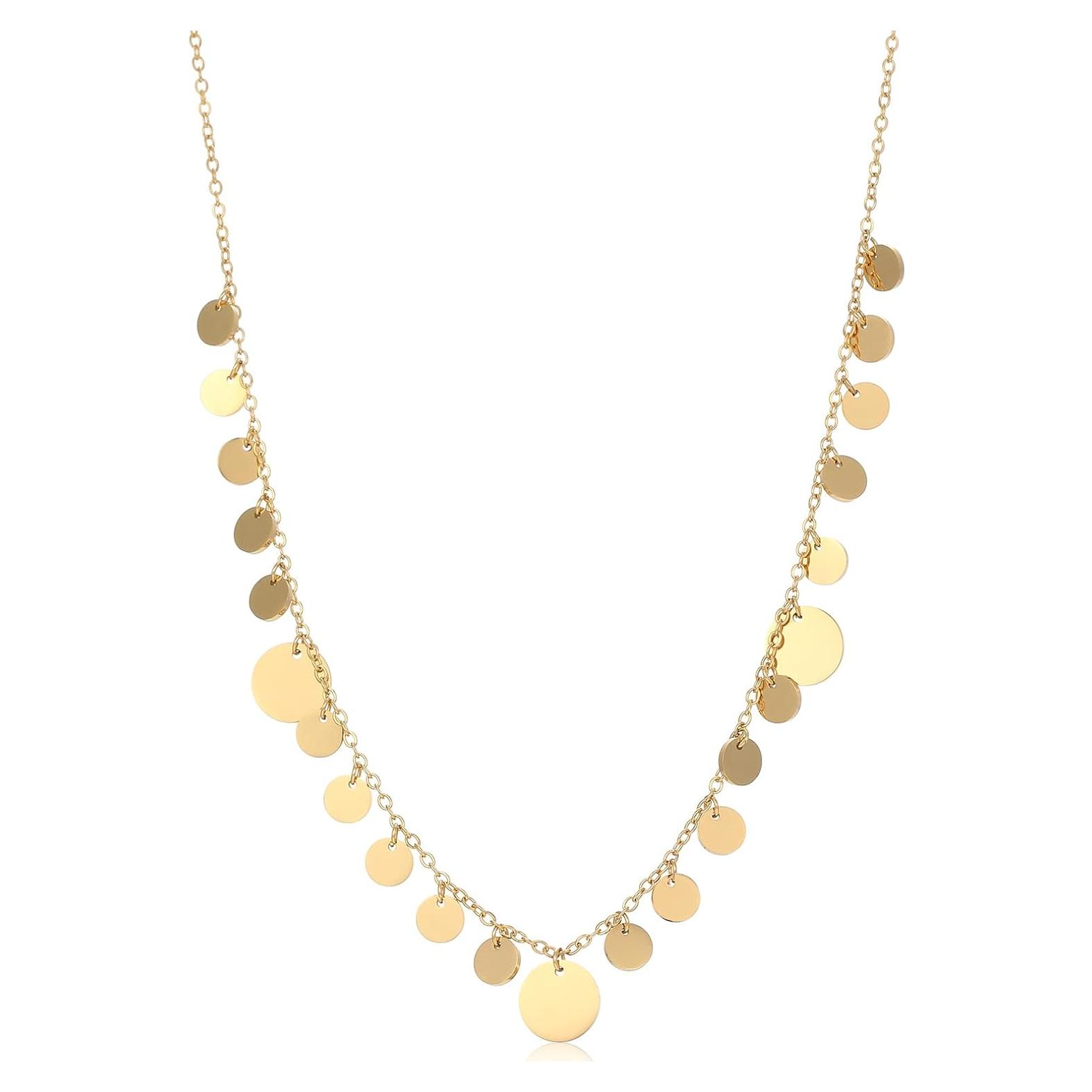 Collar Locket Acero Inoxidable Dorado Mujeres 1.98g Joyería