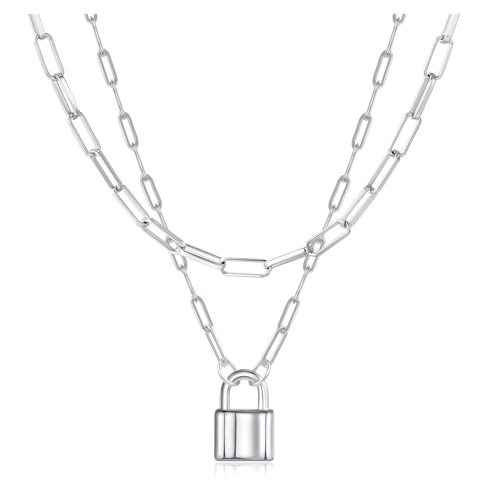 Collar de Candado Baño de Oro 14K BoutiqueLovin para Mujeres 35.56 cm