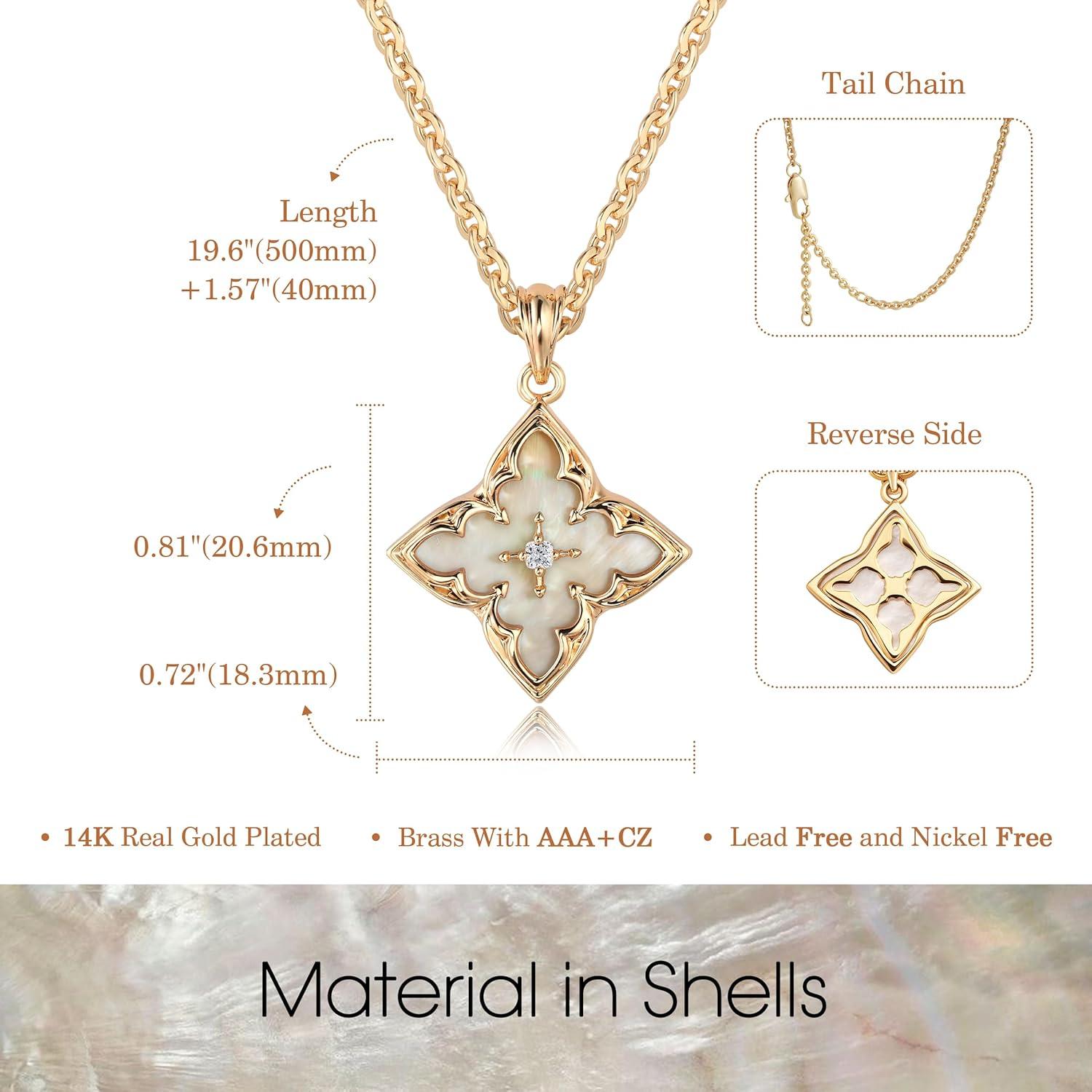 Collar de Trébol Fettero Gold para Mujeres - Baño de Oro 14K