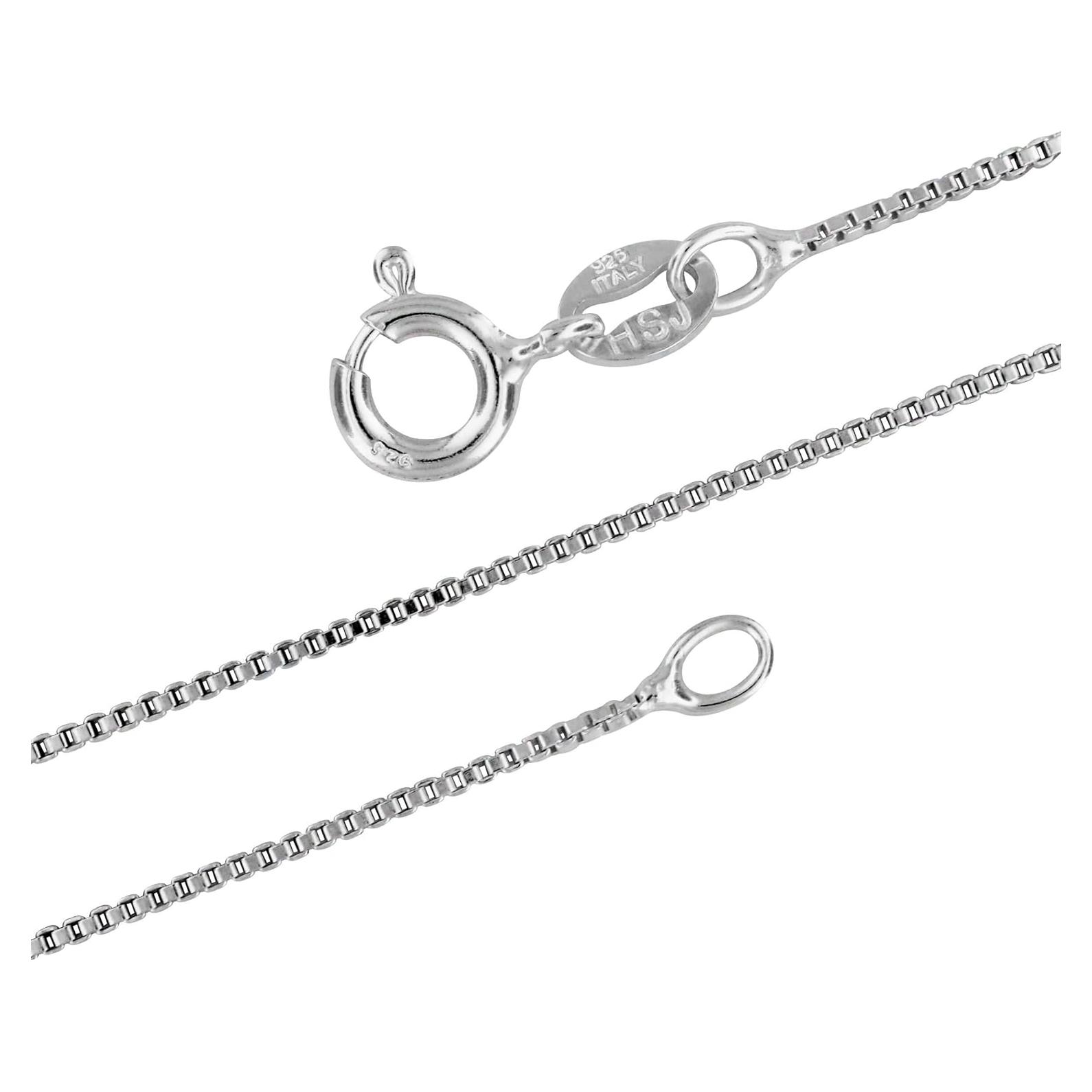 Cadena de Caja de Plata Esterlina 1mm Joyería Hawaiana 40.64cm