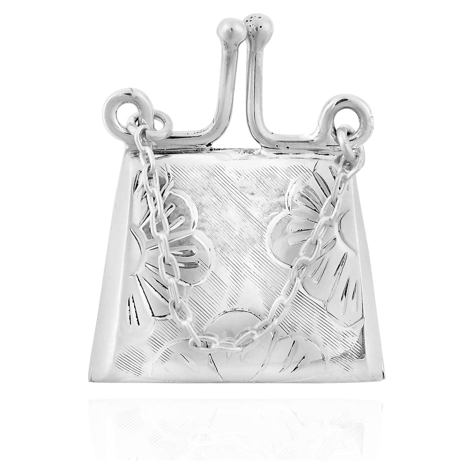 Colgante de Monedero AeraVida en Plata Esterlina Floral 21x26mm