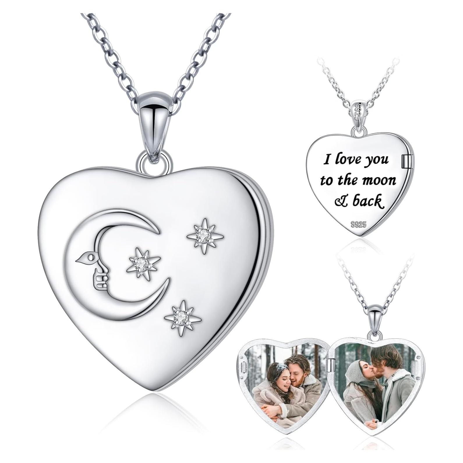 Collar Medallón Corazón Plata Esterlina 925 Personalizado 50.8 cm